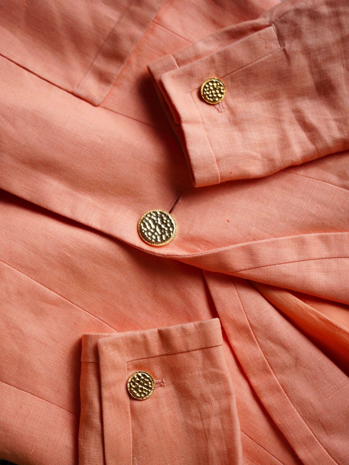 Chanel Chanel Vintage Peach Linen Suit Dress Set FR38 (M) Size S / US 4 / IT 40 - 5 Thumbnail