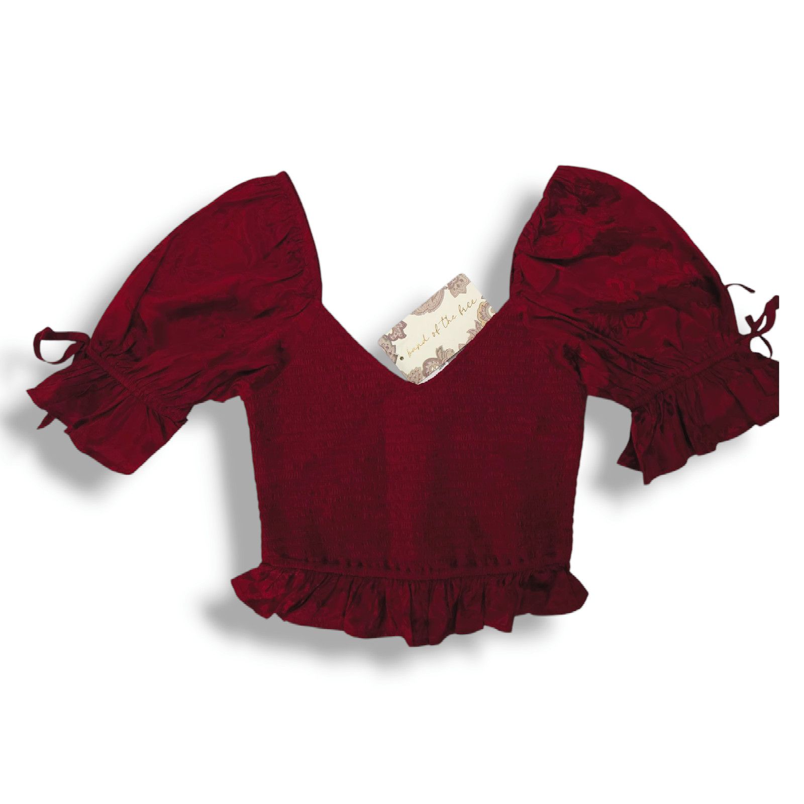 Other NWT Band of the Free Lea Jacquard Smocked Crop Top Sz. S Size S / US 4 / IT 40 - 5 Thumbnail