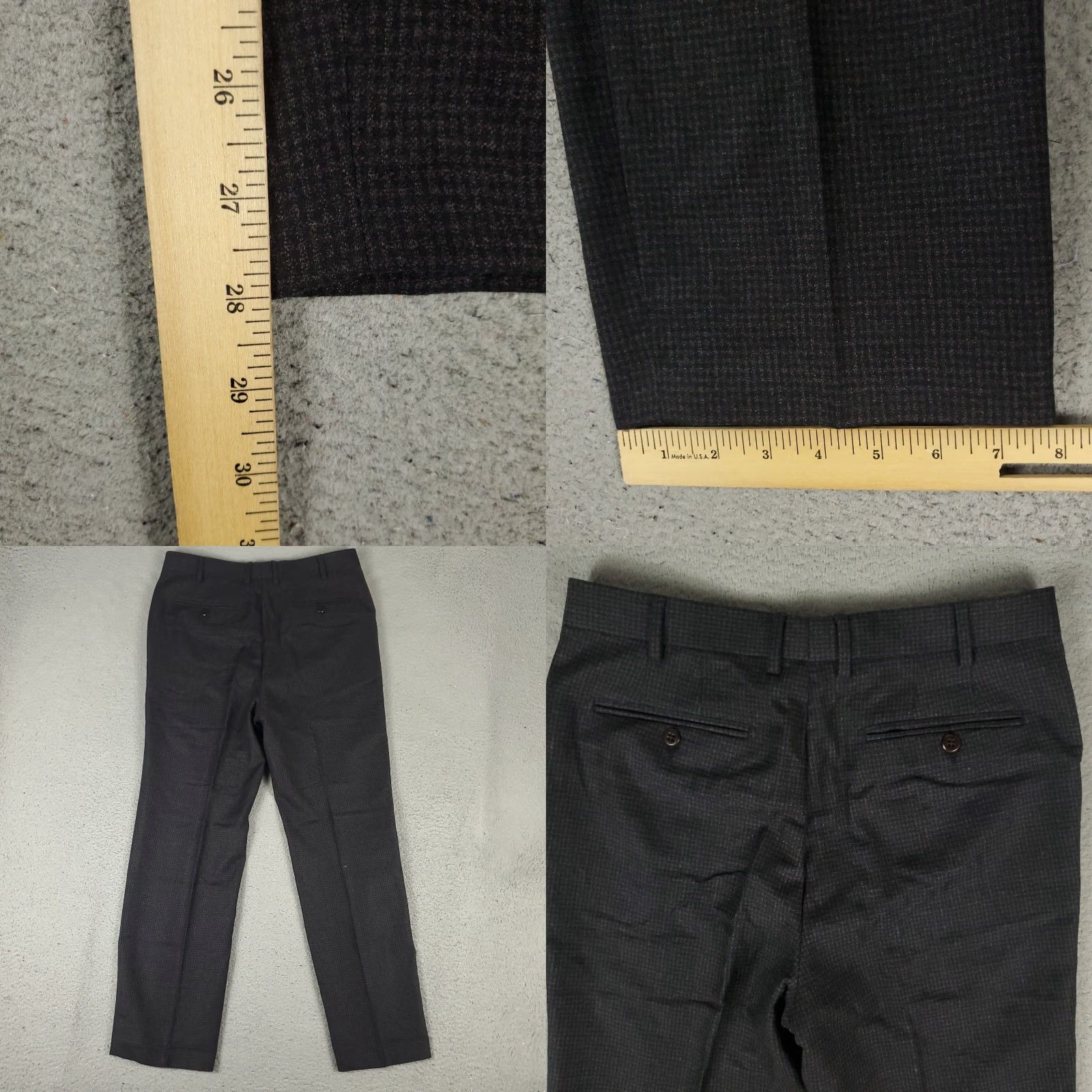 Zanella Zanella Pants Mens 32x28 Gray Dress Pants Flat Front Wool Trousers Chino Slacks Regular Fit Size US 32 / EU 48 - 8 Thumbnail