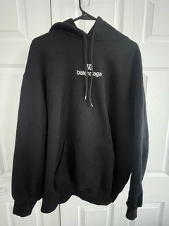 Balenciaga Distressed Effect Zipped Hoodie in Black for Men