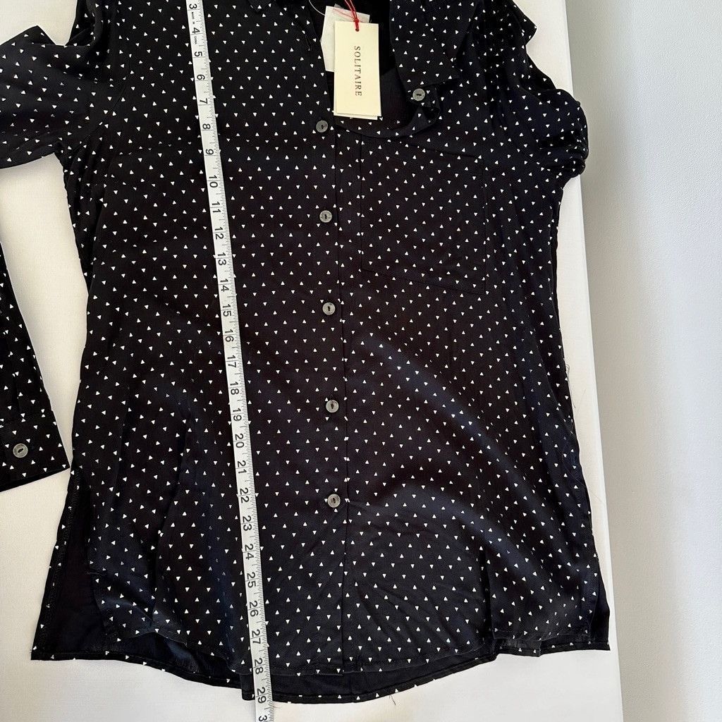 Other Womens Black & White Patterned Collared Button-up Blouse New Size XS / US 0-2 / IT 36-38 - 12 Thumbnail