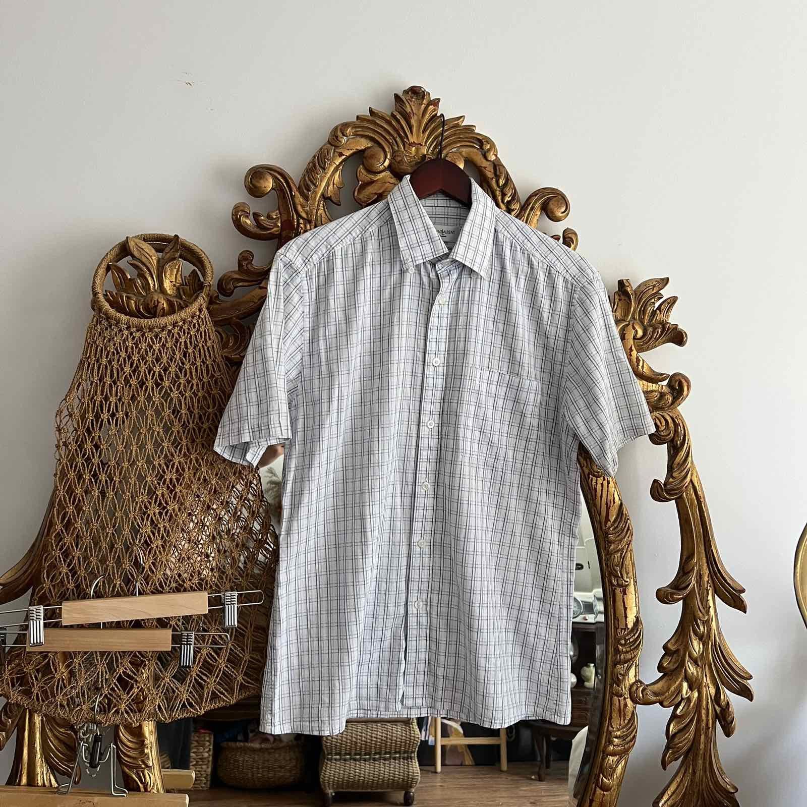 Vintage × Yves Saint Laurent Vintage YSL Yves Saint Laurent Check shirt Sz M Size US M / EU 48-50 / 2 - 1 Thumbnail
