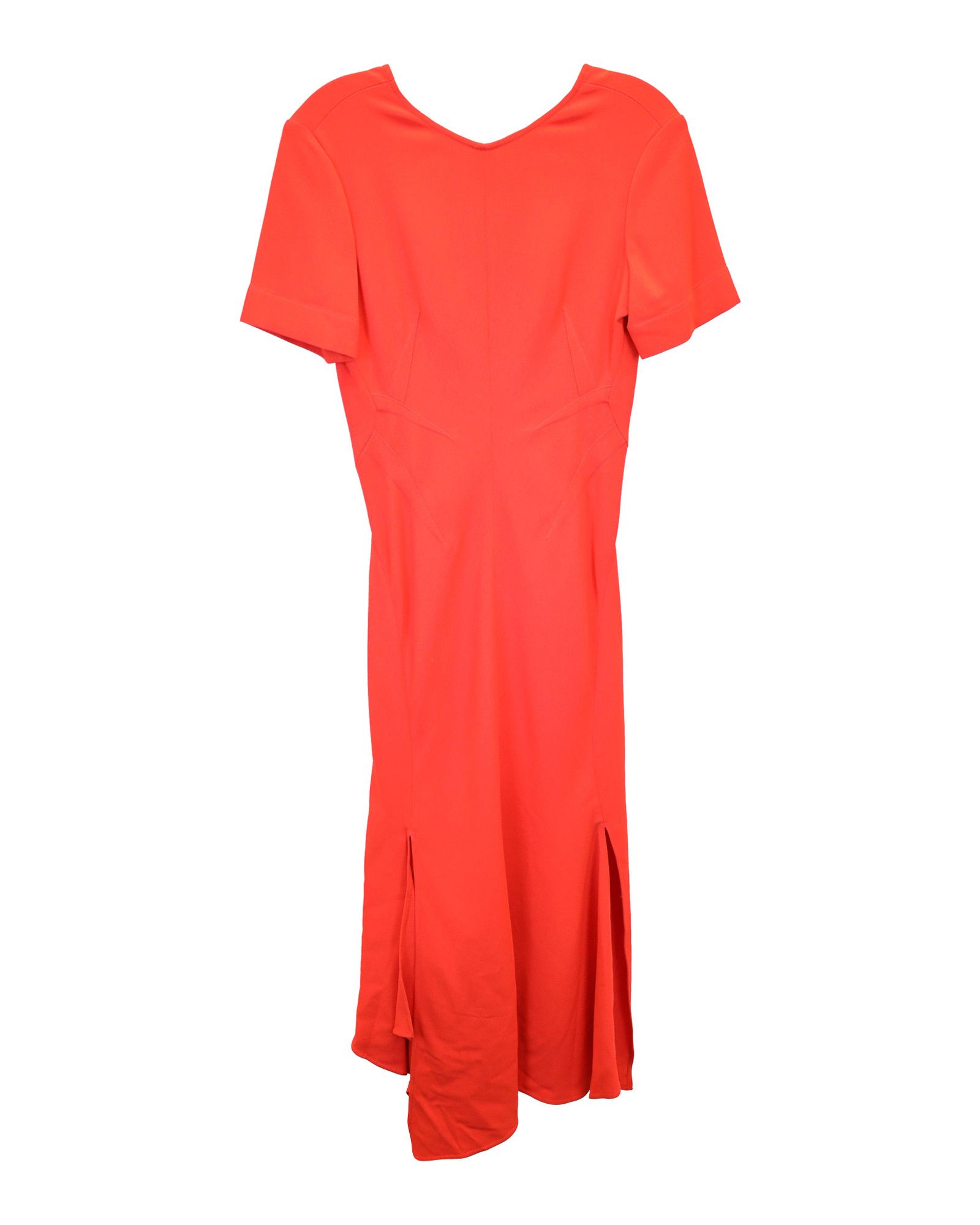 Victoria Beckham Victoria Beckham Asymmetric Cady Midi Dress in Coral Viscose Size XS / US 0-2 / IT 36-38 - 1 Thumbnail