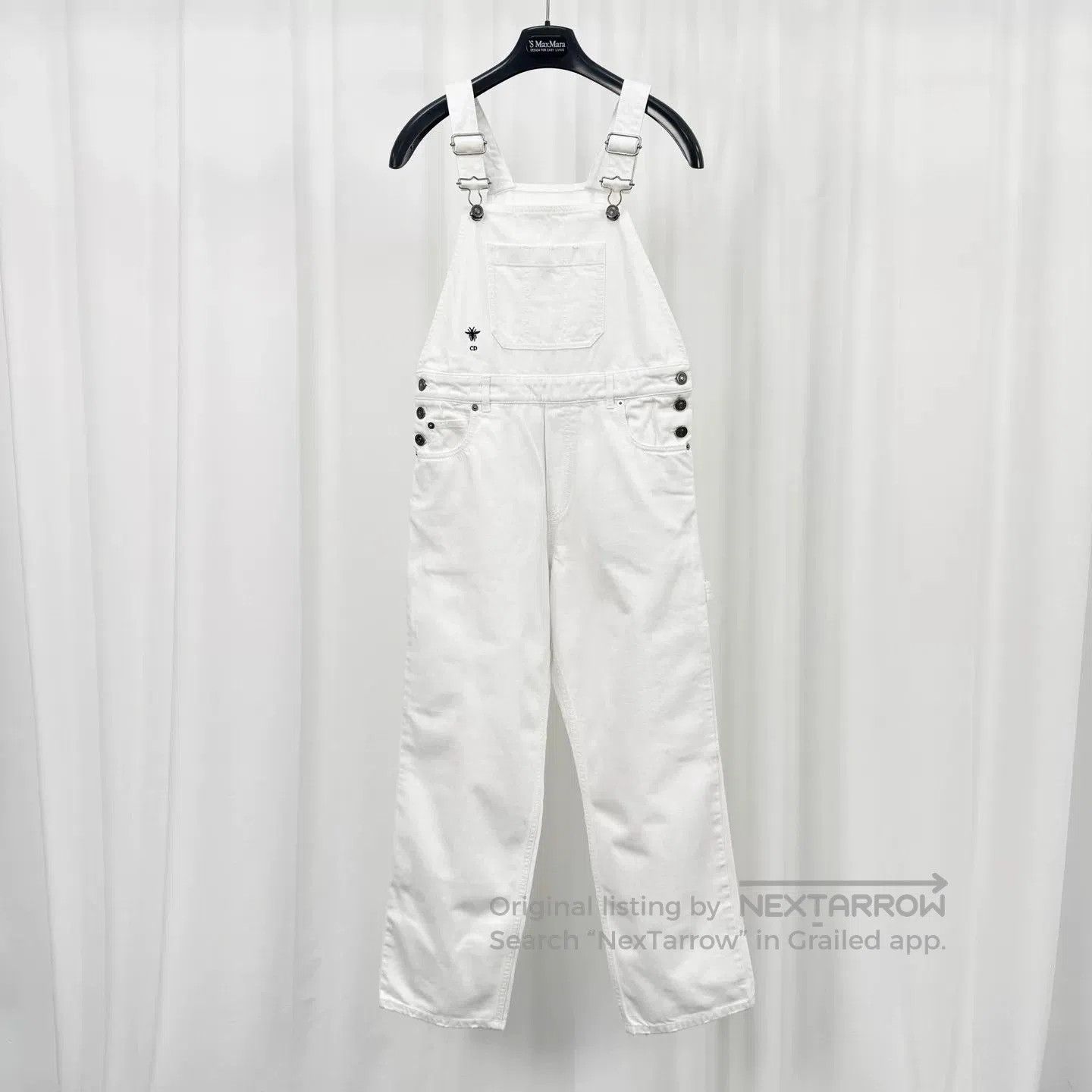 Dior Dior Embroidered Bee White Denim Overalls. Size 33" - 1 Thumbnail
