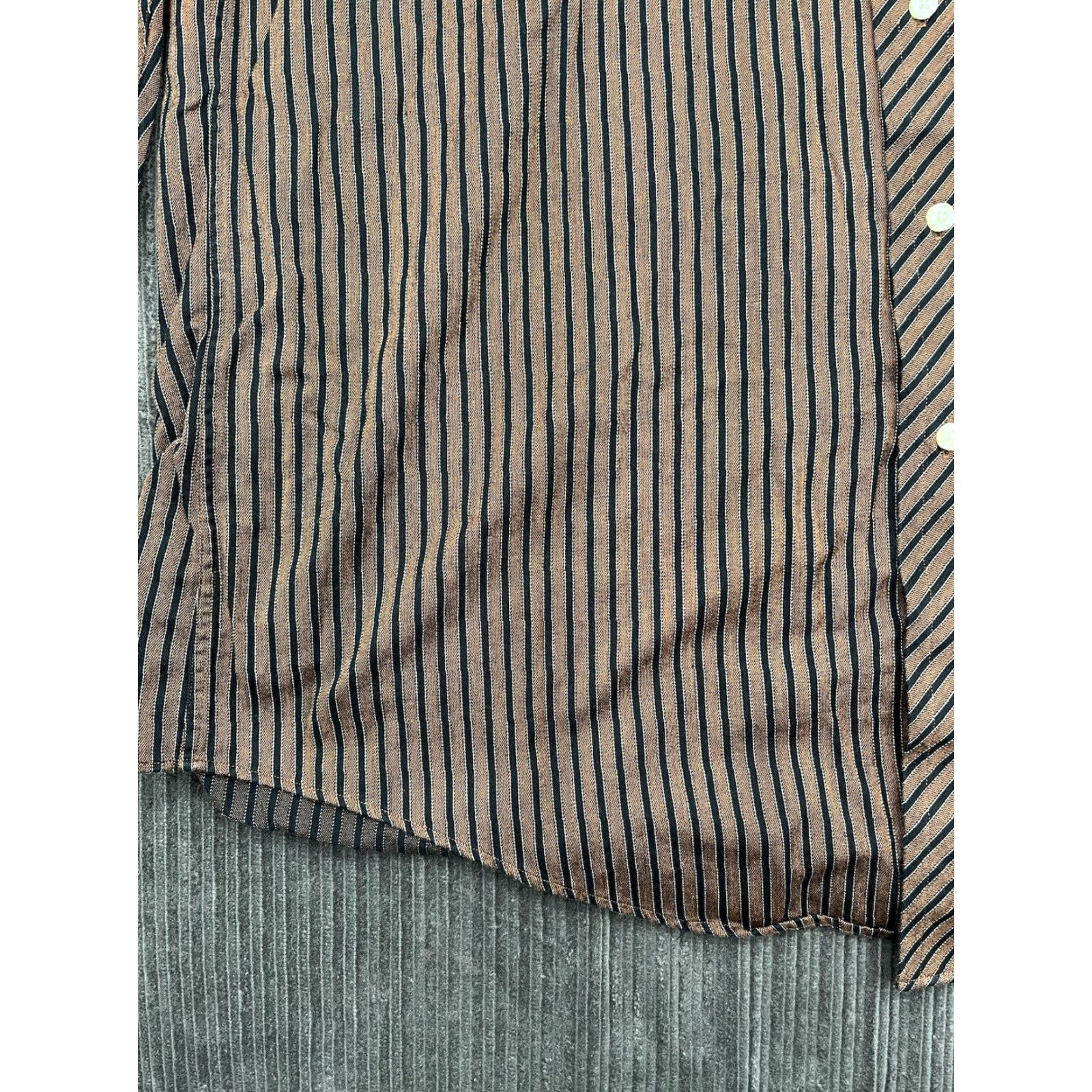 Ted Baker Ted Baker Long Sleeve Button-Up Shirt Men 16 Multicolor Striped Casual Formal Button-Down Collar Brown Black Size US L / EU 52-54 / 3 - 6 Thumbnail