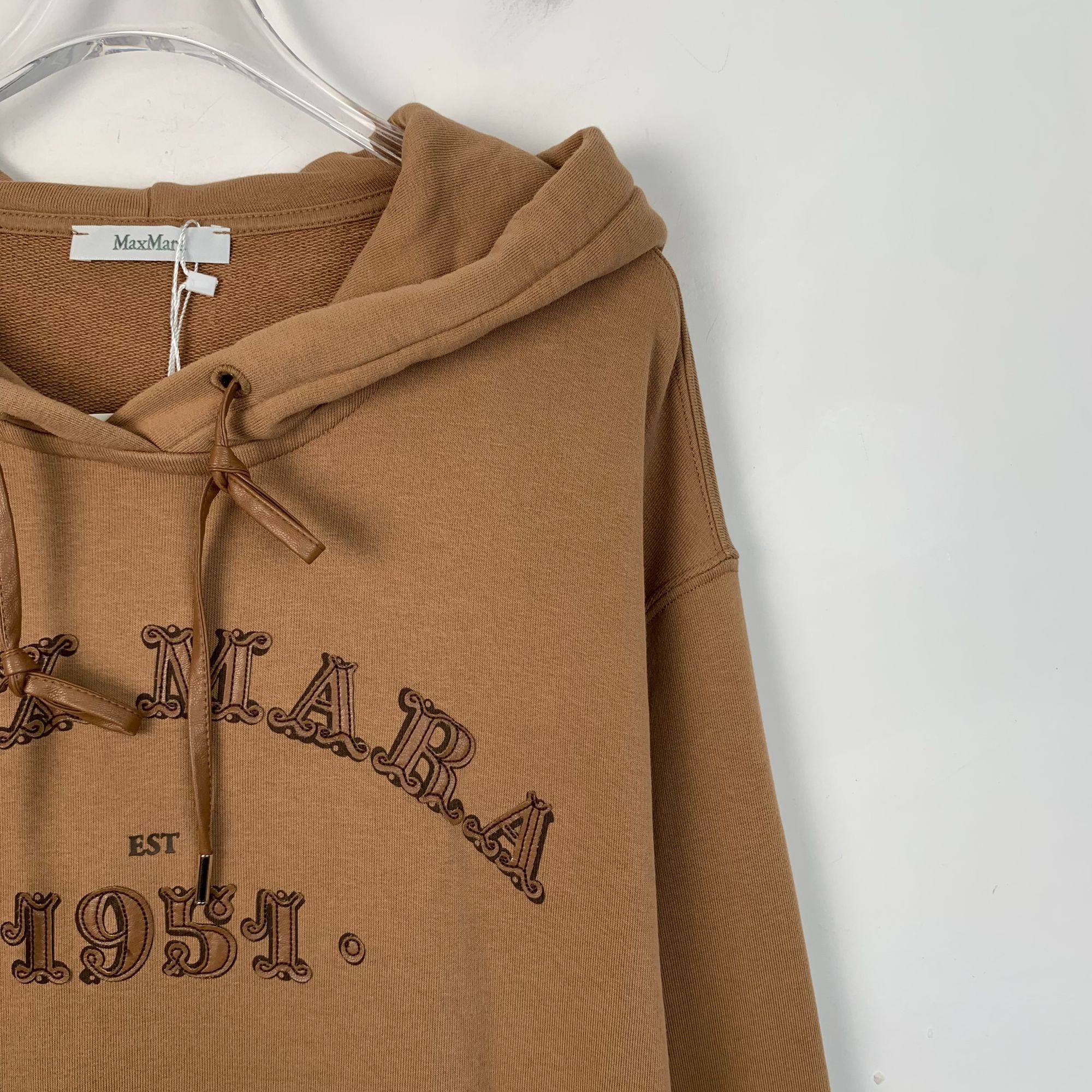Max Mara Maxmara Brown Hooded Long-Sleeved Sweatshirt With Logo Lette Size S / US 4 / IT 40 - 7 Thumbnail