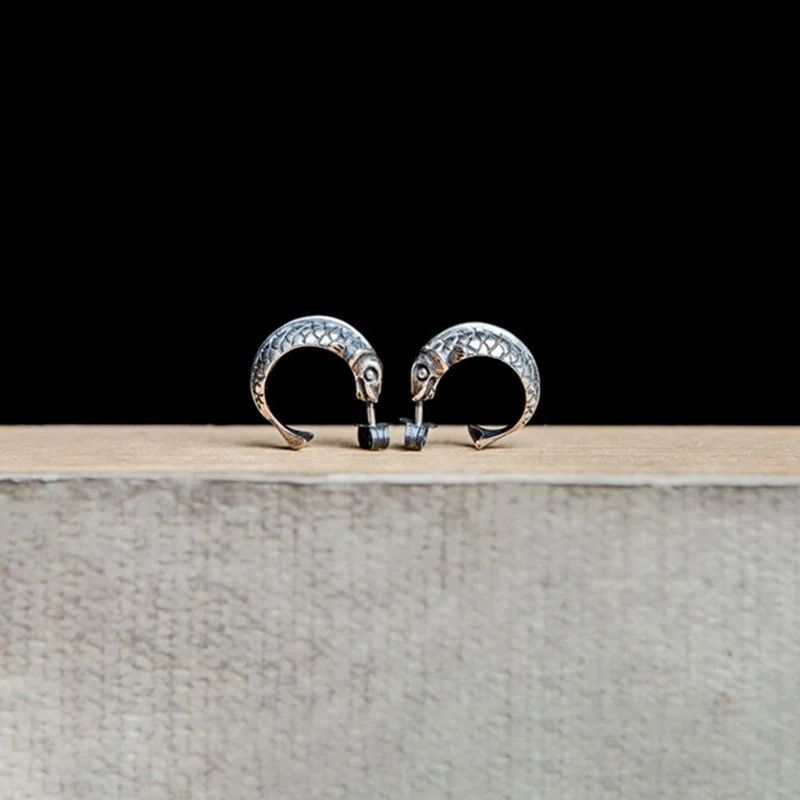 Jewelry Koi Fish Stud Earrings 925 Sterling Silver Ear Gift Size ONE SIZE - 2 Thumbnail