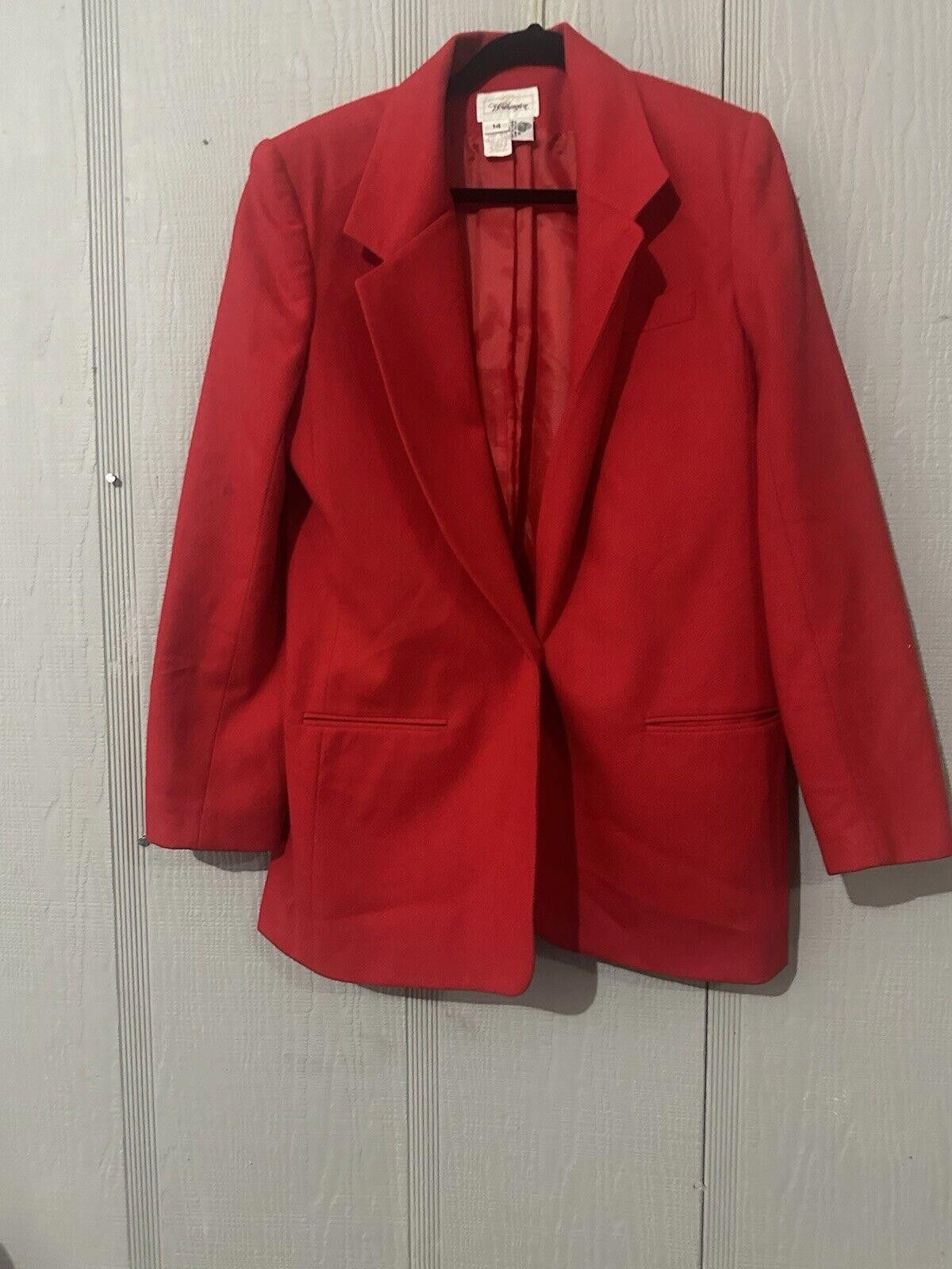 Designer Women's Vintage Blazer Red Size 14 Worthington Size XL / US 12-14 / IT 48-50 - 3 Thumbnail