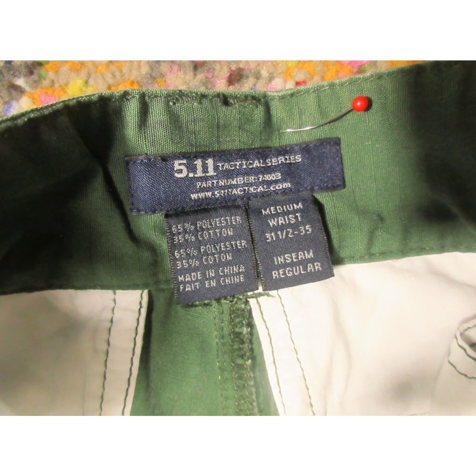 Vintage 5.11 Tactical Series Cargo Pants Men M Green Removable Knee Pads Ripstop Taclite Size US 31 - 3 Thumbnail