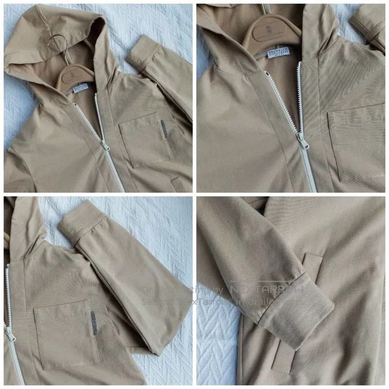 Brunello Cucinelli Brunello Cucinelli Beige Hoodie Jacket. Size US XXS / EU 40 - 4 Thumbnail