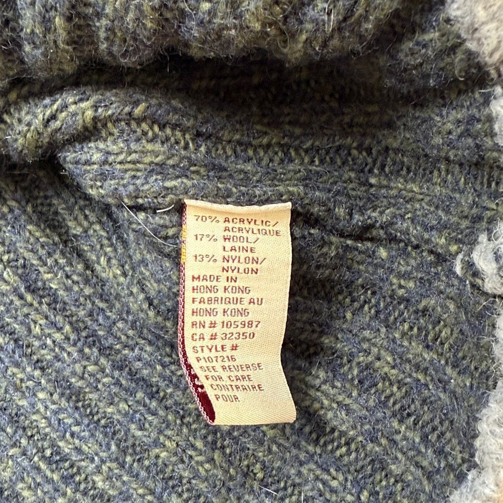 Quiksilver 90s Vintage Quicksilver Blue and Green Marled Chunky Knit Mo Size US XL / EU 56 / 4 - 3 Thumbnail