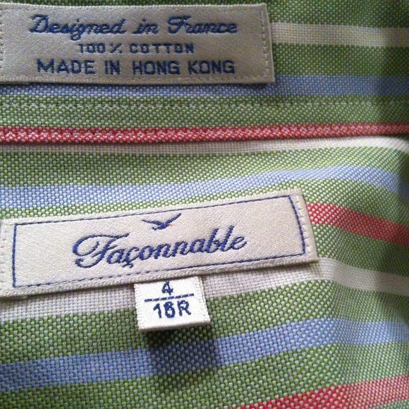 Faconnable FACONNABLE MENS GREEN COTTON CASUAL SHIRT SIZE: 16R Size US L / EU 52-54 / 3 - 7 Thumbnail