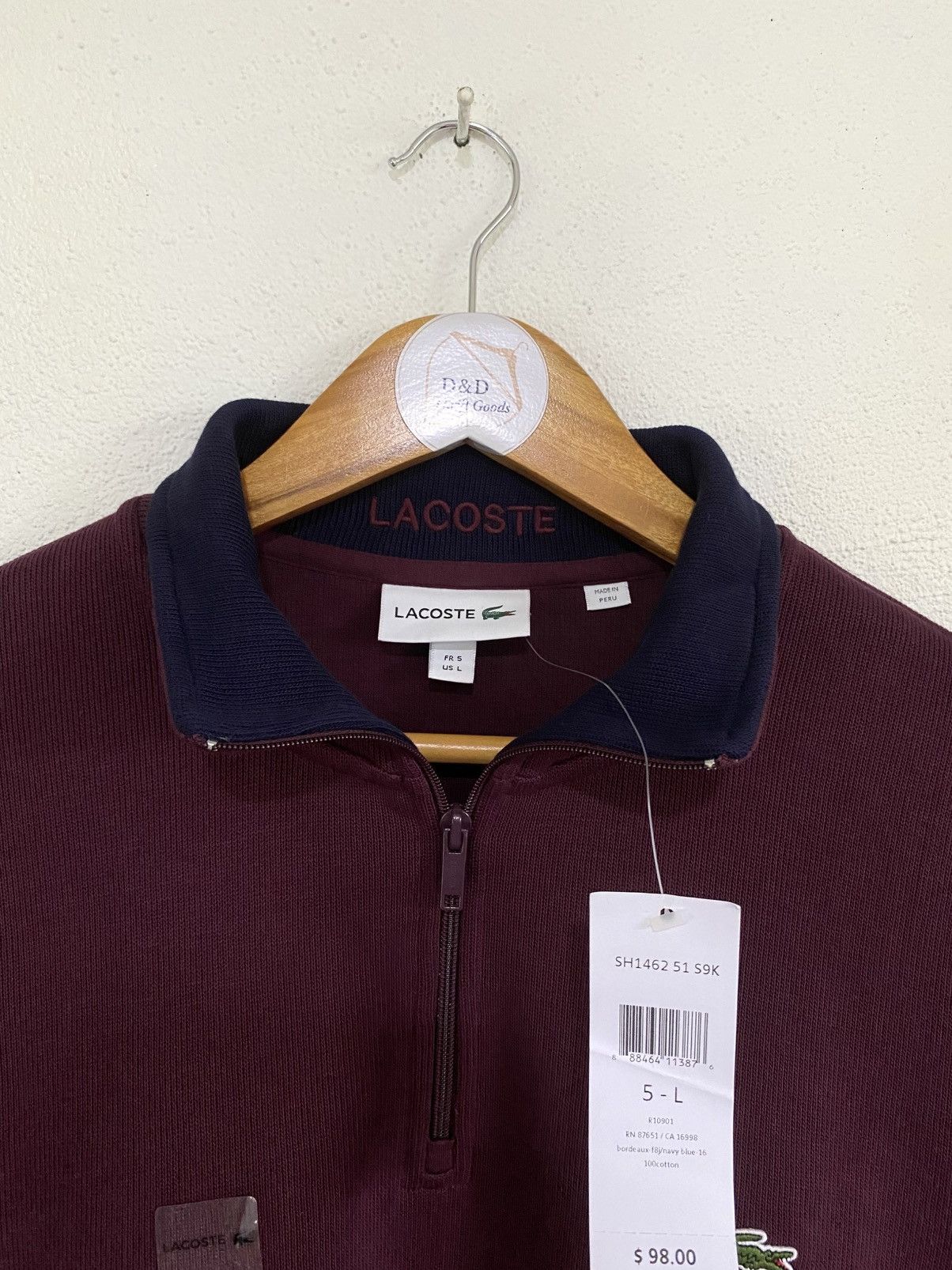 Lacoste Lacoste Quarter-Zip Sweatshirt Size US L / EU 52-54 / 3 - 3 Thumbnail