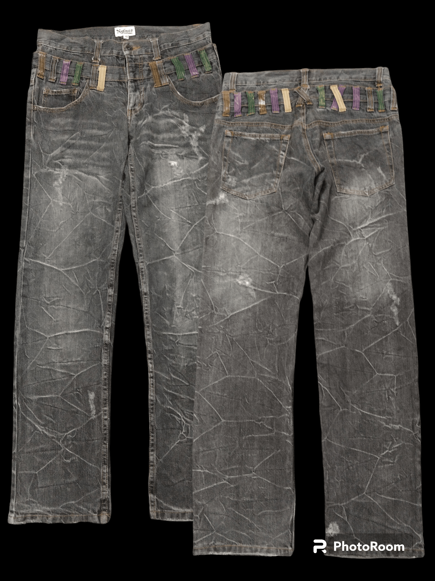 Japanese Brand SICK DOUBLE WAIST NYLAUS CLOTHING DENIM PANTS Size US 30 / EU 46 - 1 Thumbnail