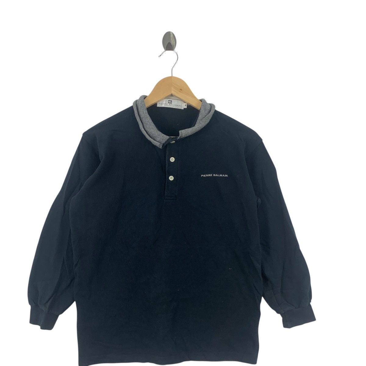 Pierre Balmain Vintage PIERRE BALMAIN PARIS Herringbone Collar Polo Tee Size US M / EU 48-50 / 2 - 5 Thumbnail