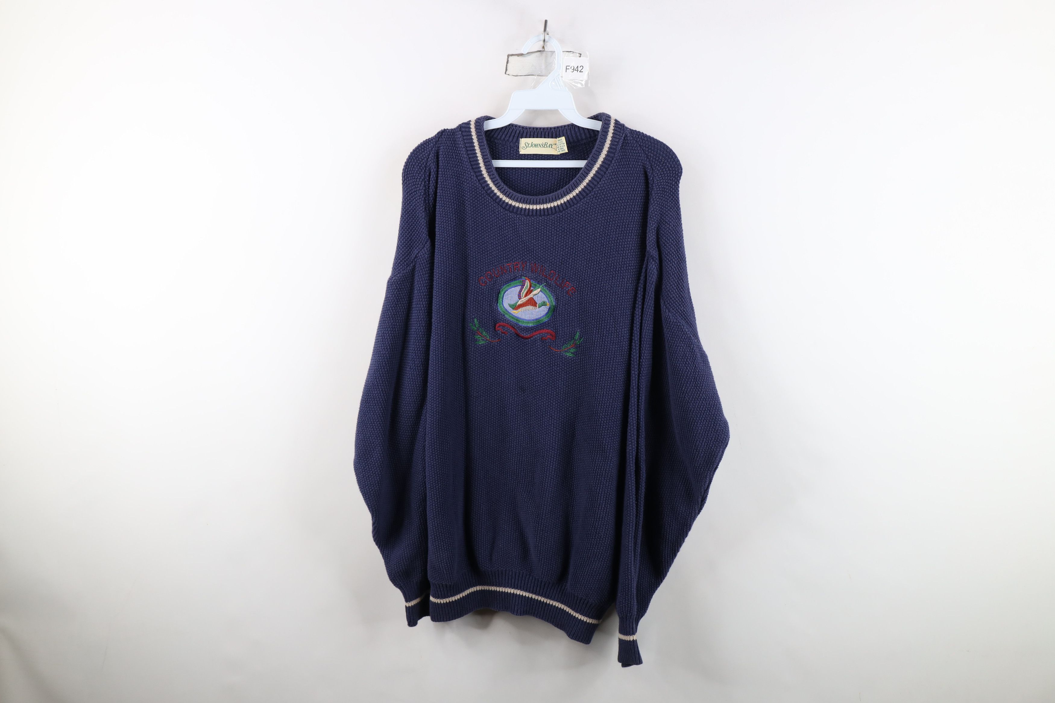 Vintage Vintage 90s Streetwear Duck Thermal Knit Sweater USA Size US L / EU 52-54 / 3 - 1 Thumbnail