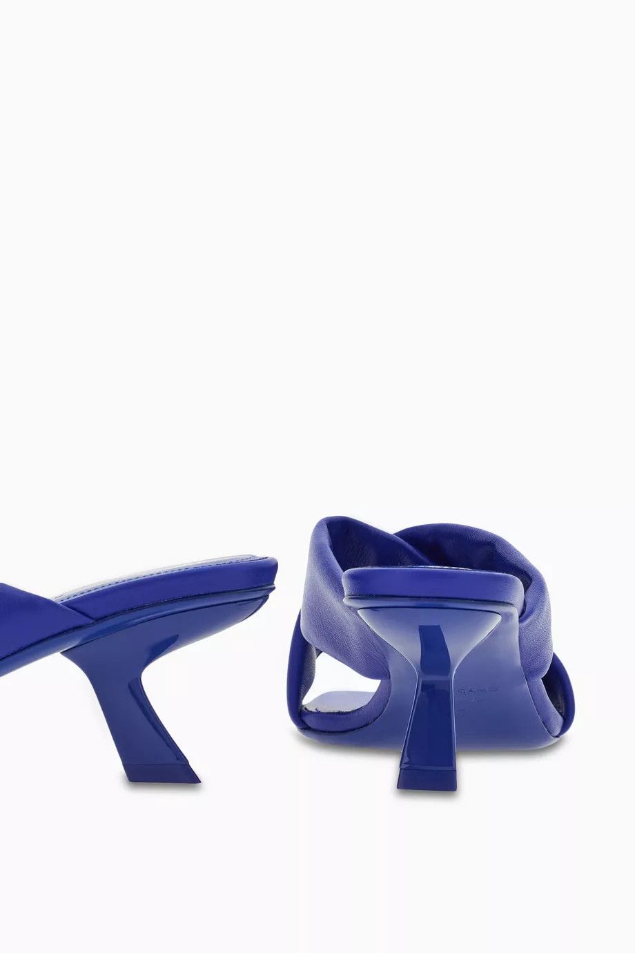 Salvatore Ferragamo o1y0426 Sculptural Heel Mules in Bright Blue Size US 6.5 / IT 36.5 - 4 Thumbnail