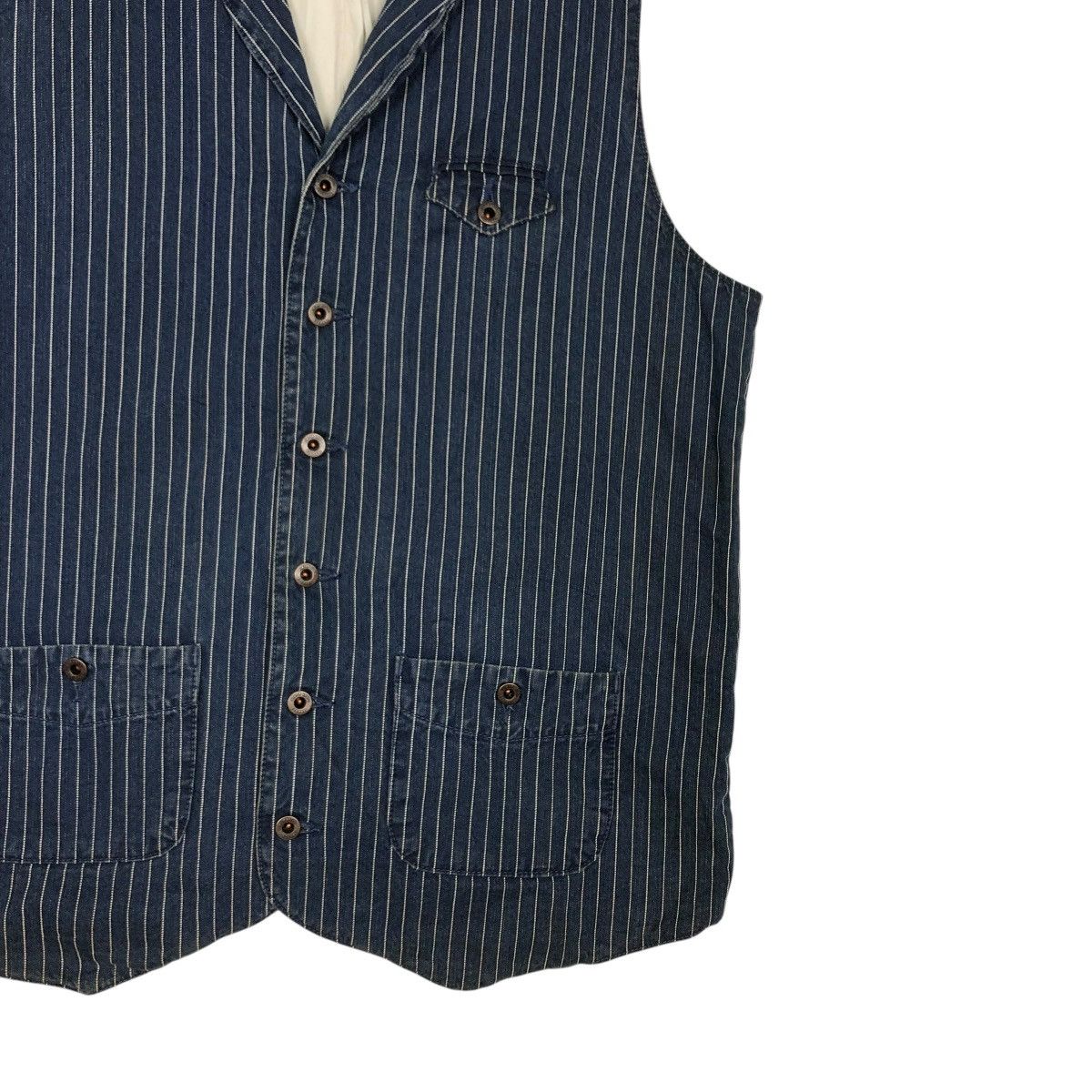 Eternal 🔥VINTAGE WAIST COATS VEST ETERNAL HICKORY CHORE STRIPED Size US L / EU 52-54 / 3 - 7 Thumbnail