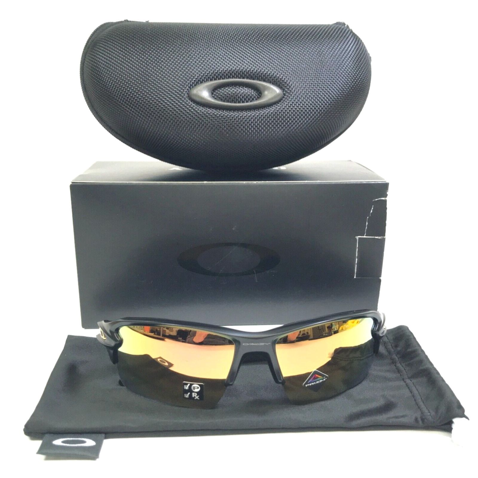 image of Oakley Sunglasses Flak 2.0 Oo9188-B359 Matte Black Frames With 24K Prizm Lenses in White, Men's