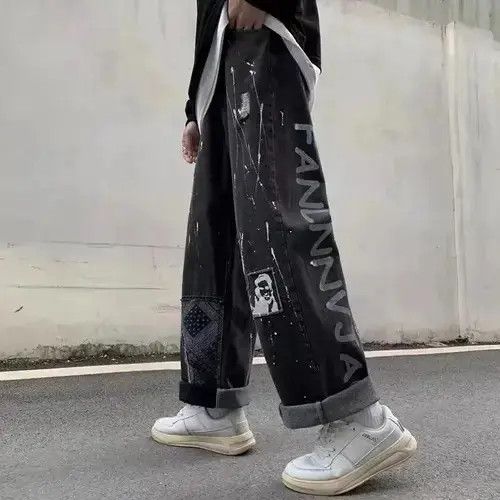 Japanese Brand × Jean Bandana Patchwork Straight Leg Baggy Jeans Size US 30 / EU 46 - 3 Thumbnail