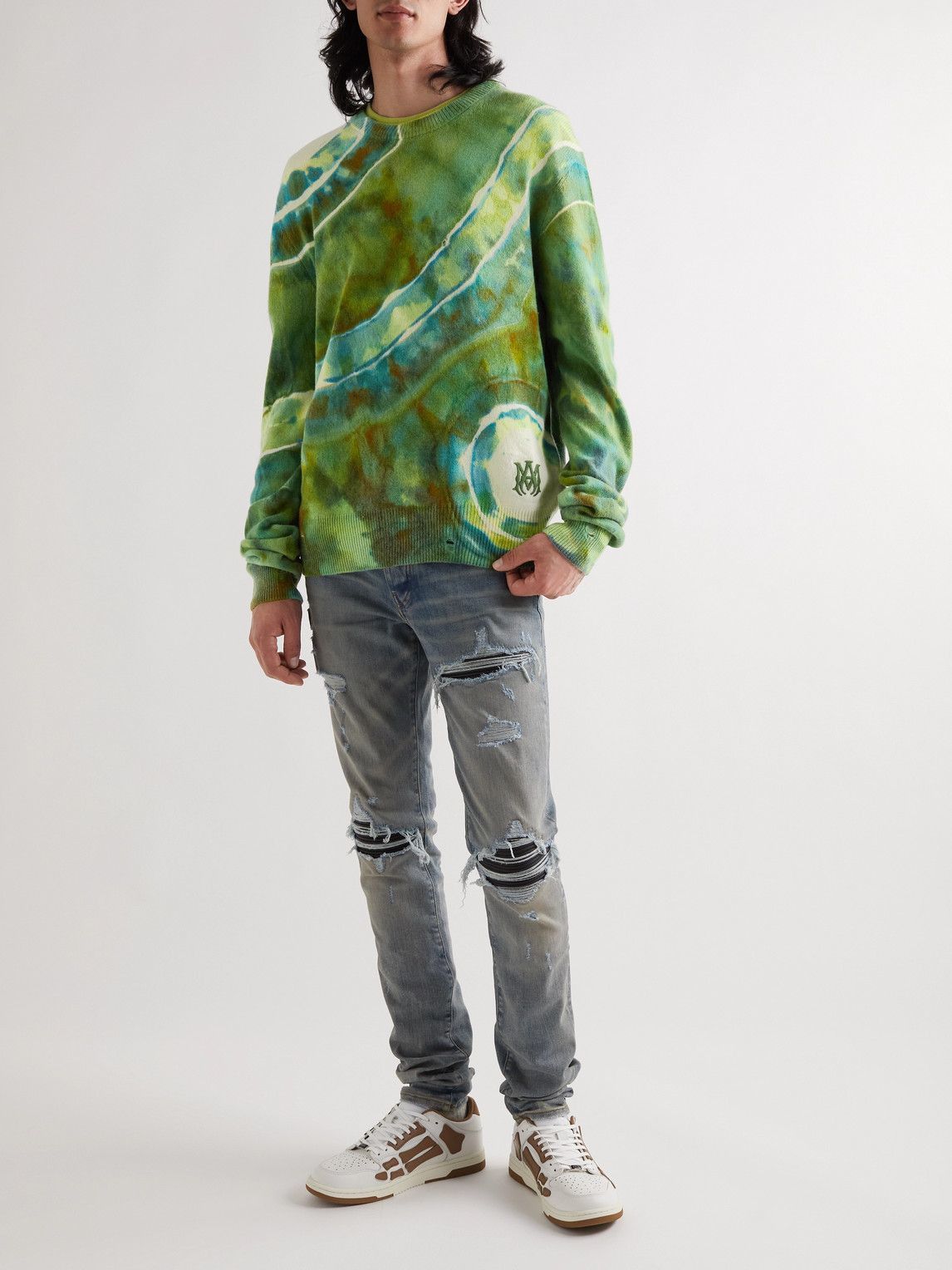 Amiri $1190 Amiri MA Logo Embroidered Tie-Dye Cashmere Sweater Size US M / EU 48-50 / 2 - 2 Thumbnail