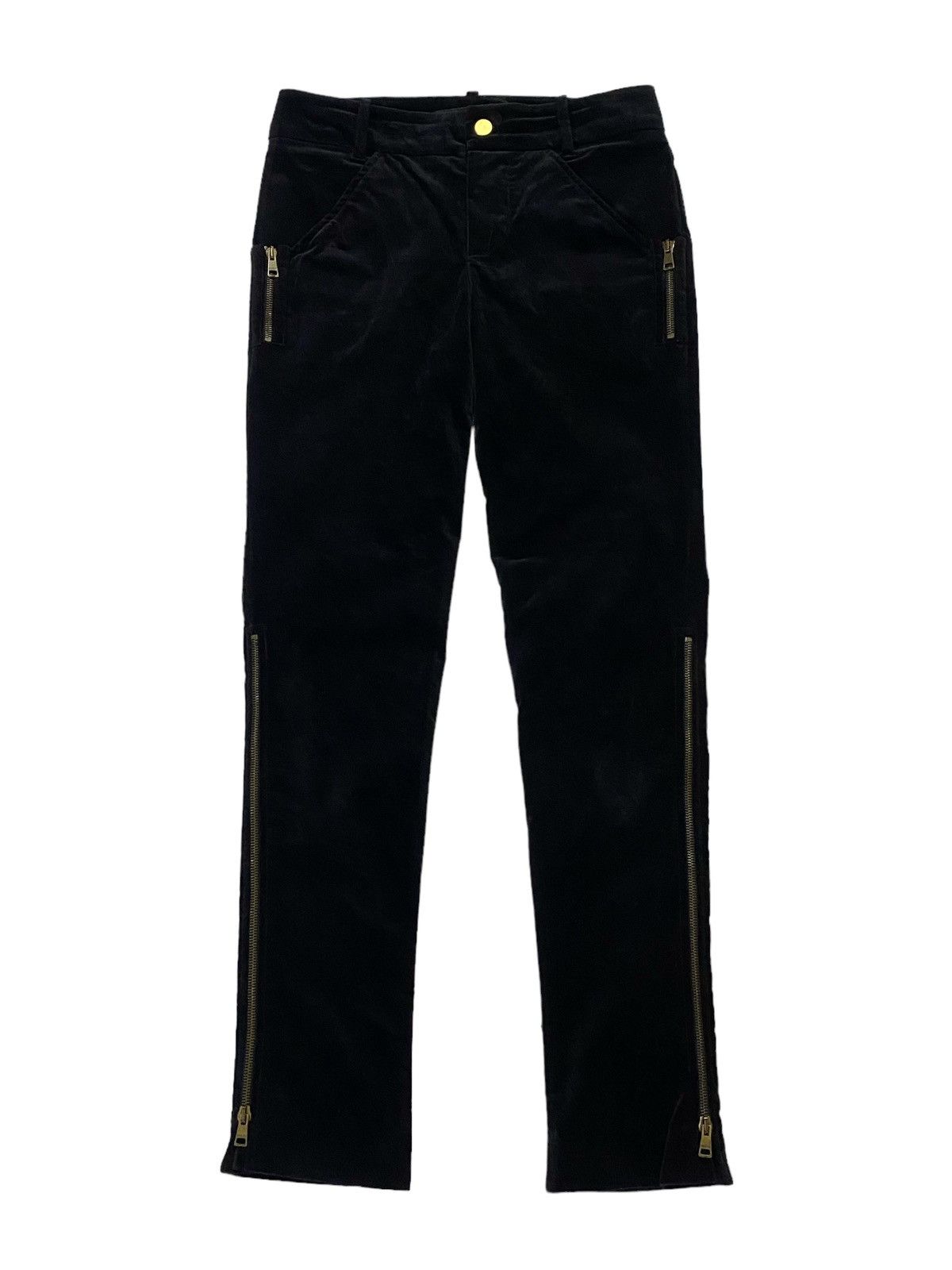 Gucci Gucci Velvet GG Interlock Logo Side Pocket Zip Flare Pants Size 26" / US 2 / IT 38 - 2 Thumbnail