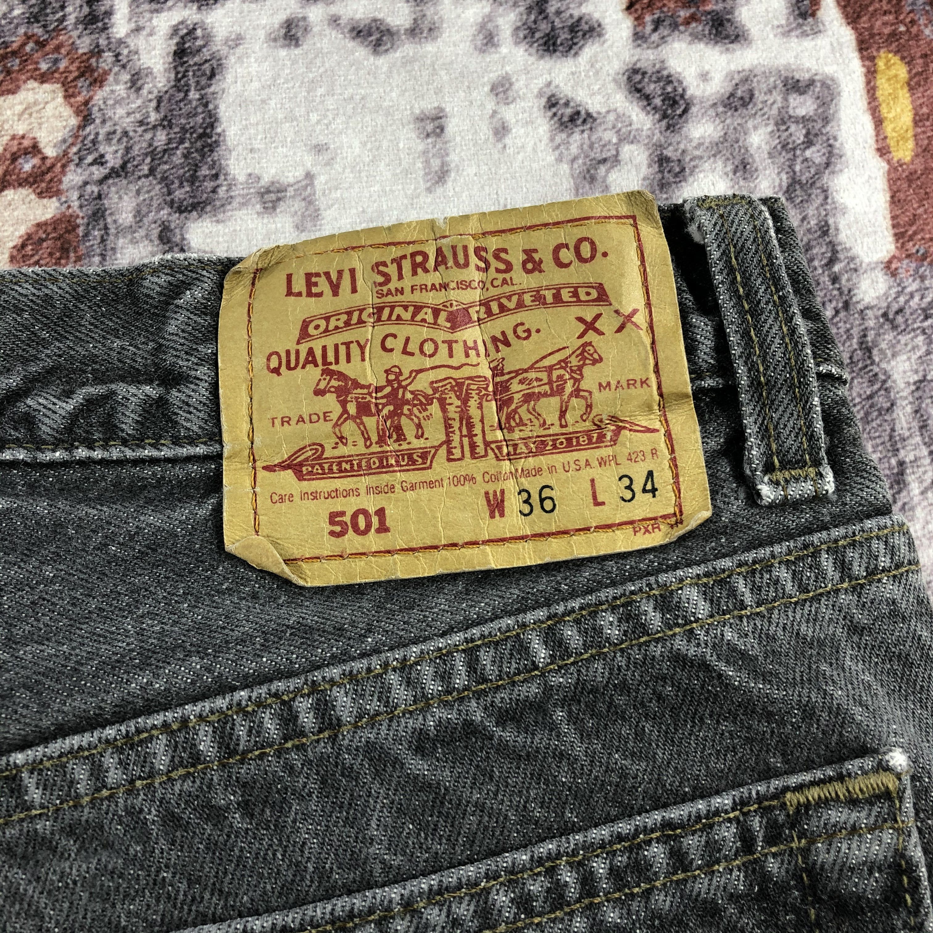 Levi's Vintage 90s Levis 501 Faded Black Jeans-JM2584 Size US 35 - 6 Thumbnail