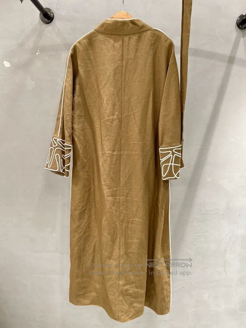 Loro Piana LORO PIANA Khaki Color Self-Belted Long Dress Size XS / US 0-2 / IT 36-38 - 6 Thumbnail