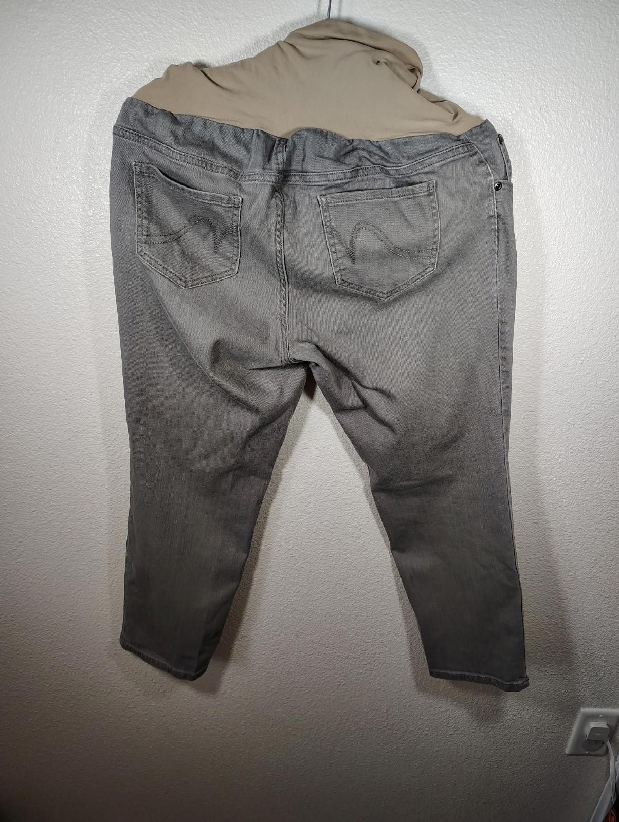 Designer Motherhood Maternity Full Panel Stretch Gray Grey Pants Jean Size 36" / US 14 / IT 50 - 3 Thumbnail