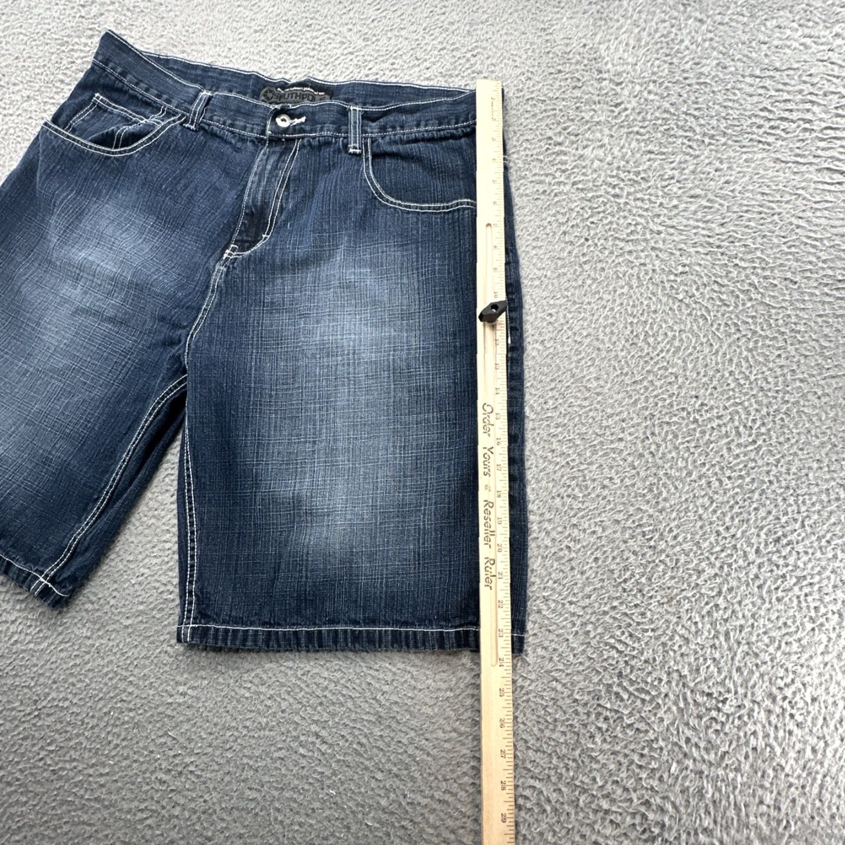 Southpole VTG Southpole Shorts Mens 42 DarkWash Blue Denim Baggy 90s Jorts Bermuda Size US 42 / EU 58 - 7 Thumbnail