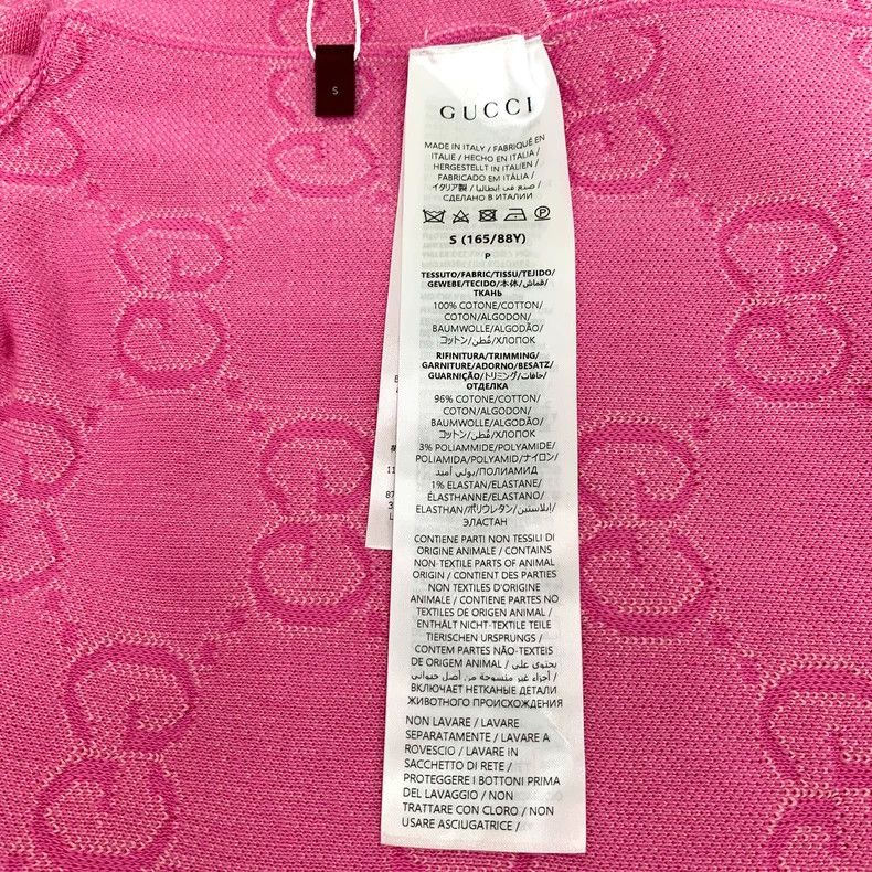 Gucci Gucci 24 pink logo jacquad full printed cotton round neck Size S / US 4 / IT 40 - 6 Thumbnail