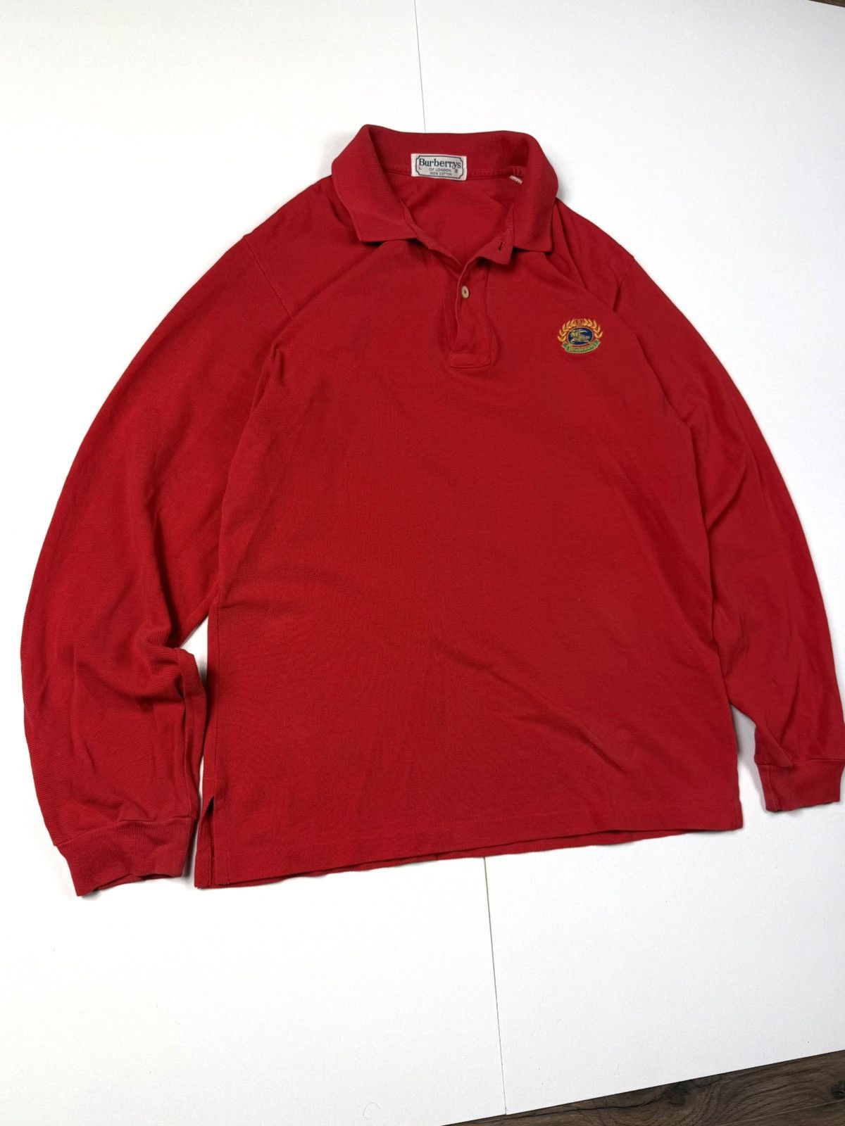 Burberry Vintage Burberry Polo Shirt Red Long Sleeve Size US L / EU 52-54 / 3 - 1 Thumbnail