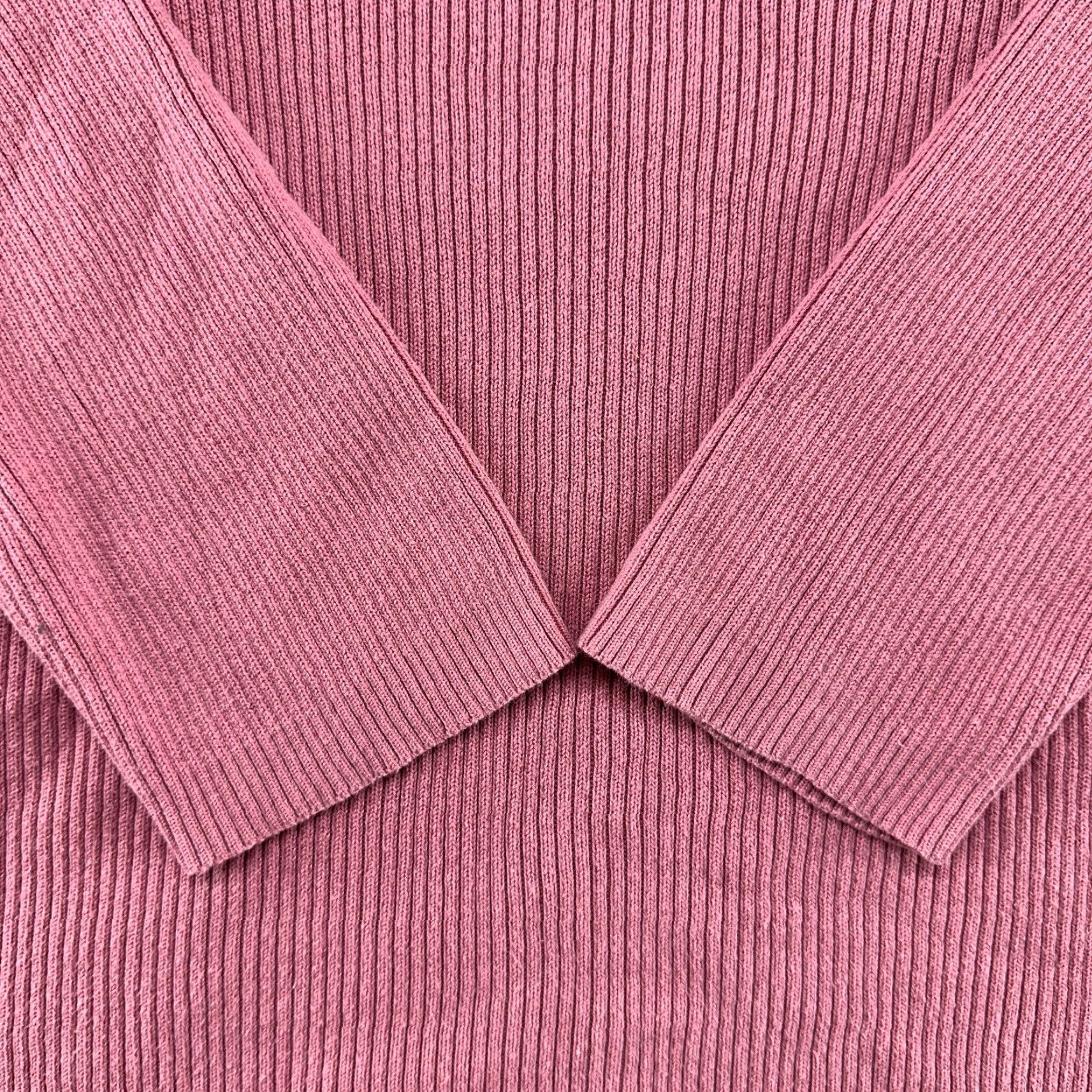 Van Heusen VINTAGE Van Heusen Sweater Women XL Pink Pullover Ribbed Knit Cotton Acrylic 90s 80s Women Pullover Knit V-Neck Size XL / US 12-14 / IT 48-50 - 2 Thumbnail