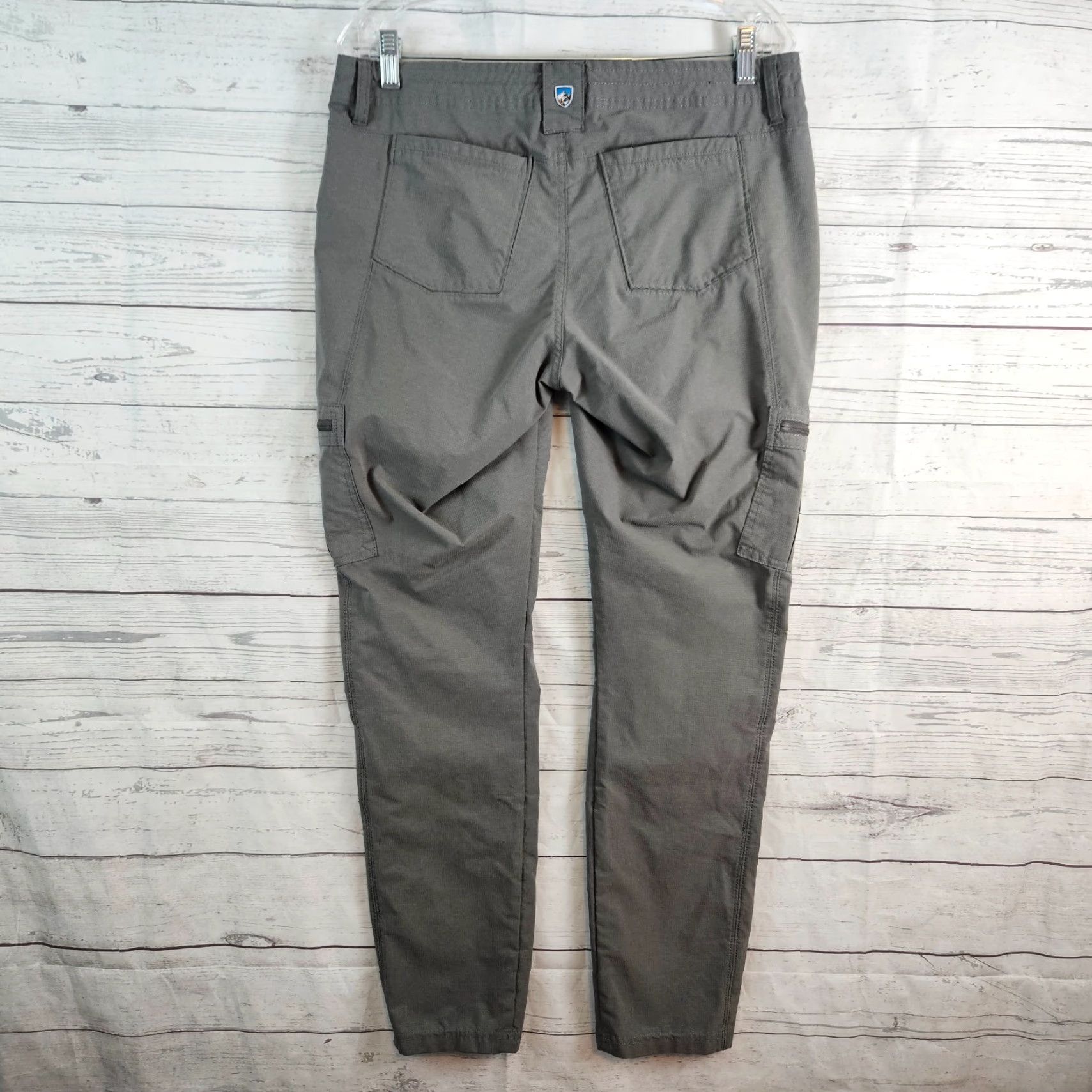 Vintage Kuhl Womens Pants Sz 12 Skinny Cargo Pockets Gray Mid Rise Zip Inseam 29.5" Size 34" / US 12 / IT 48 - 4 Thumbnail