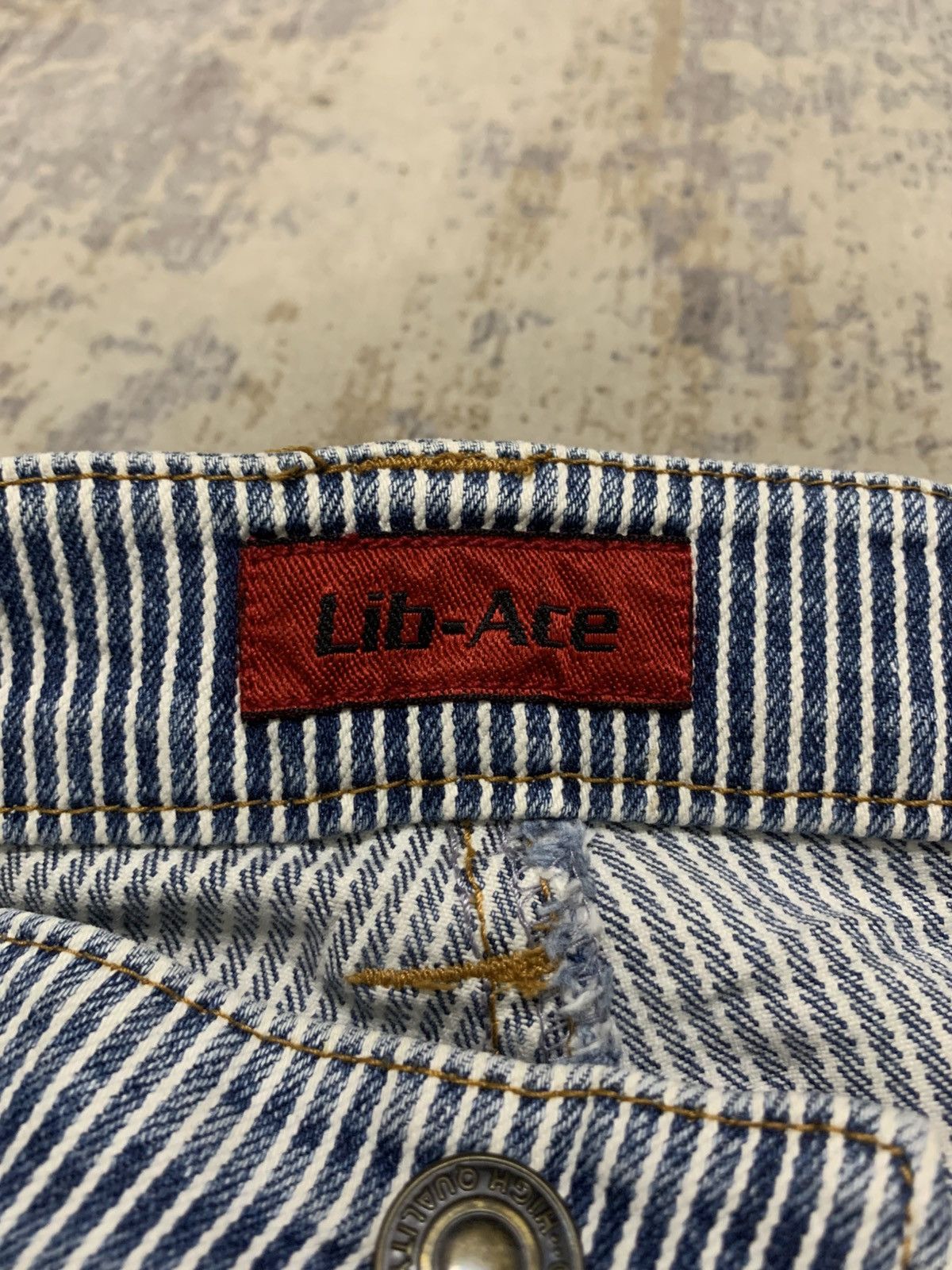 Japanese Brand Flared Lib-Ase Japan Hickory Striped Bush Pant Jeans Size US 31 - 11 Thumbnail