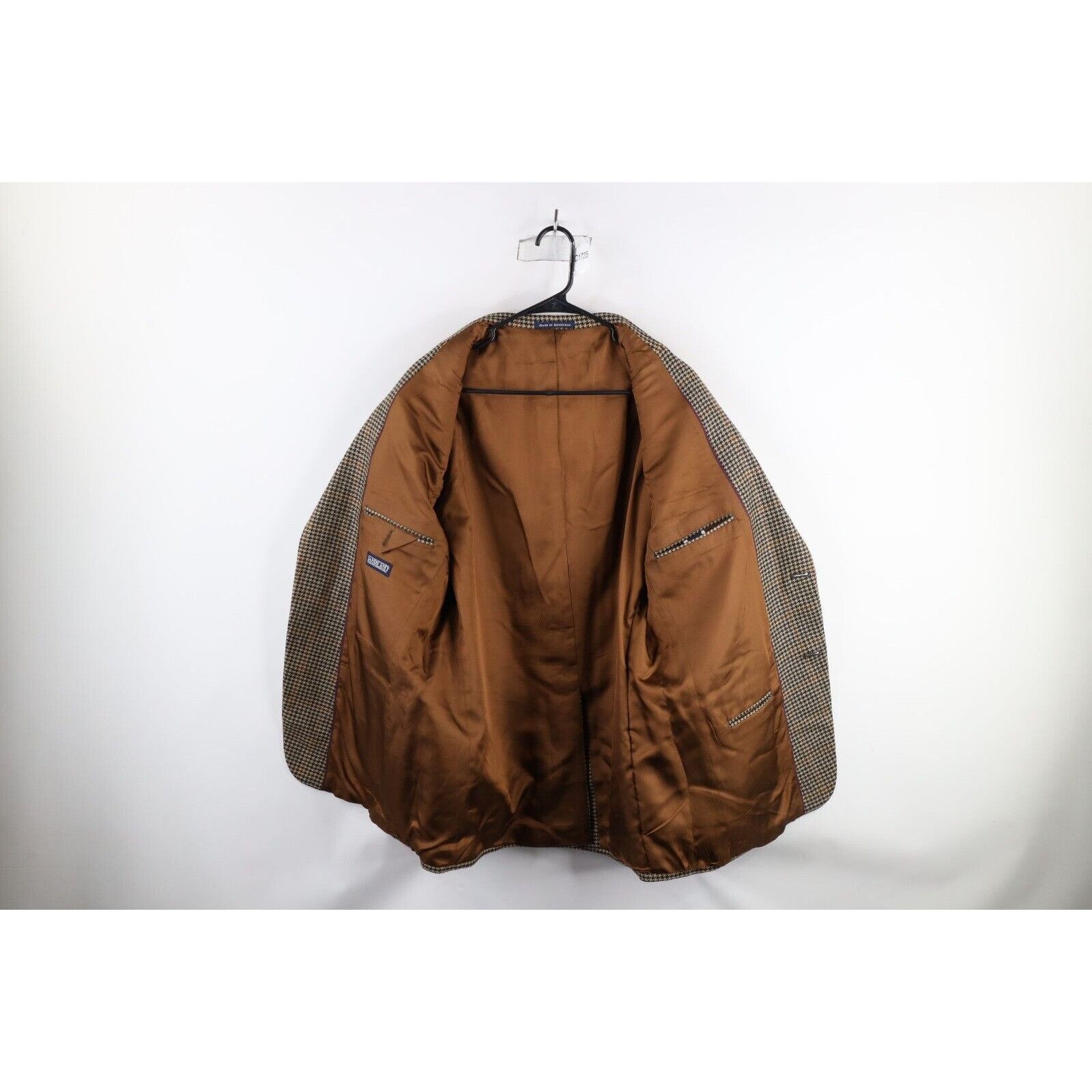 Lands' End × Vintage Vintage 90s Lands End Lambswool Houndstooth Suit Coat Size 44R - 8 Thumbnail
