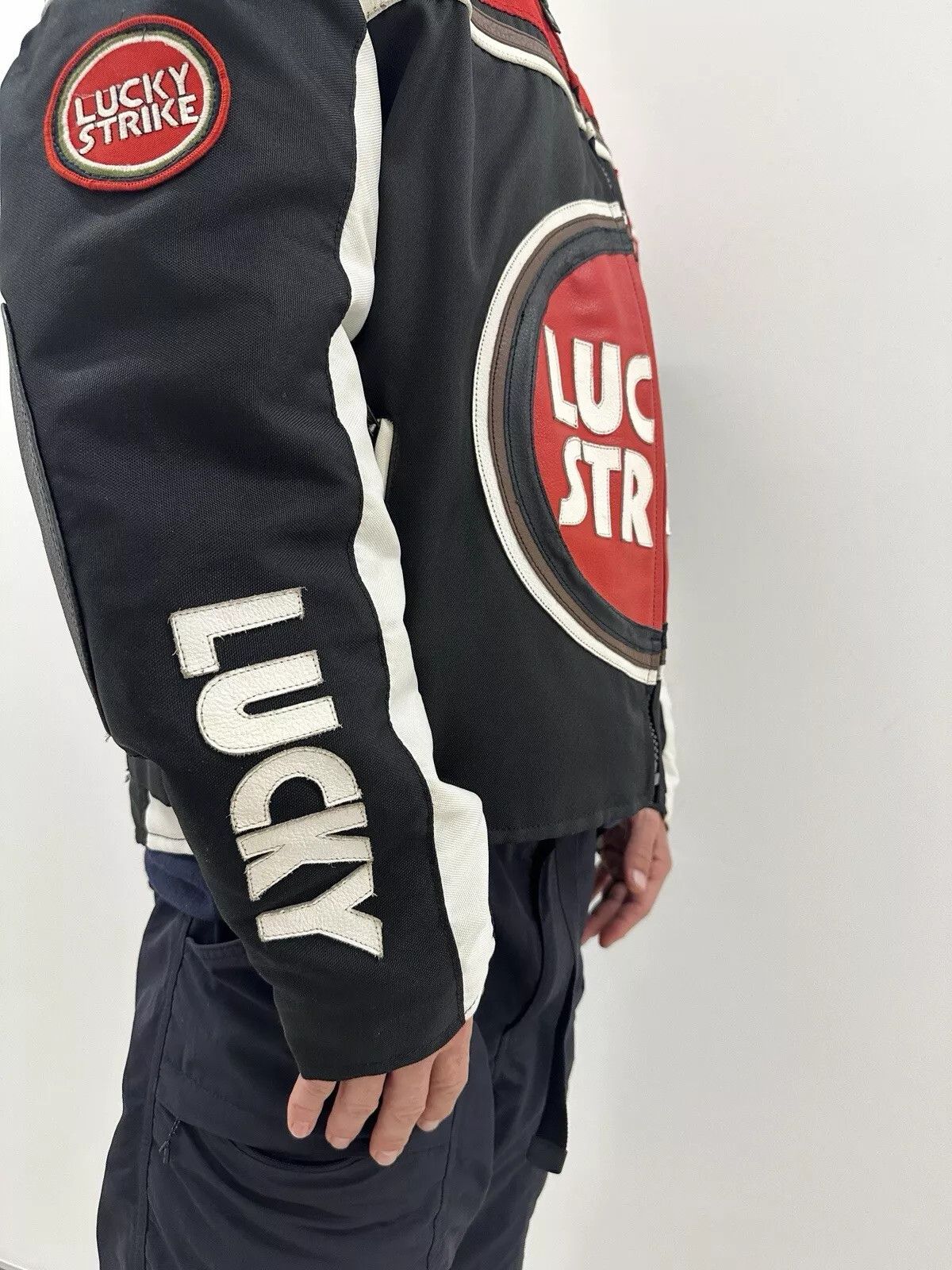 Vintage Vintage 2000s Y2K Lucky Strike Racing Moto Leather Jacket Size US L / EU 52-54 / 3 - 12 Thumbnail