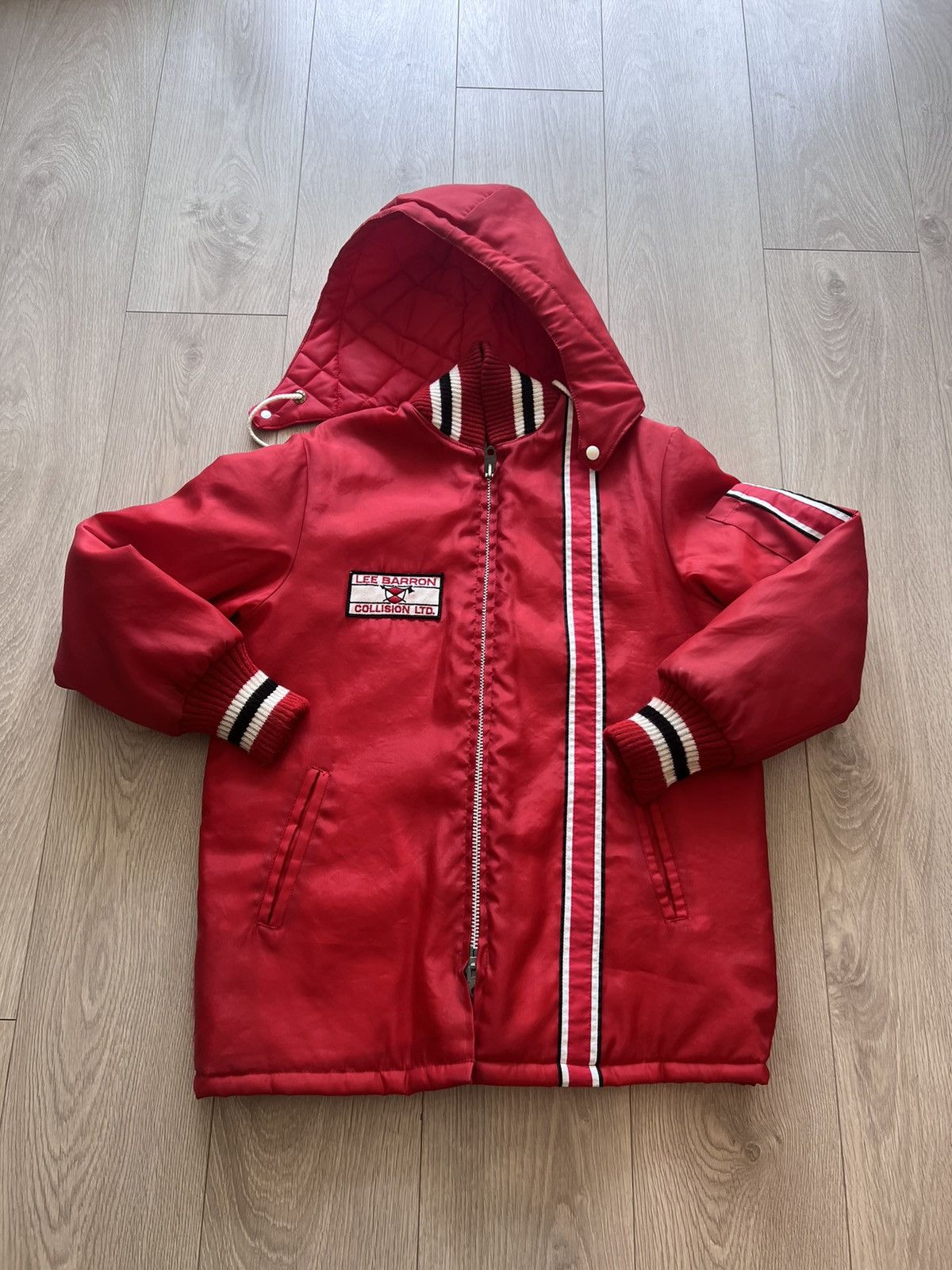 Vintage Vintage 70s Lee Baron Collision Bomber Jacket Zippered Hood Size US M / EU 48-50 / 2 - 3 Thumbnail