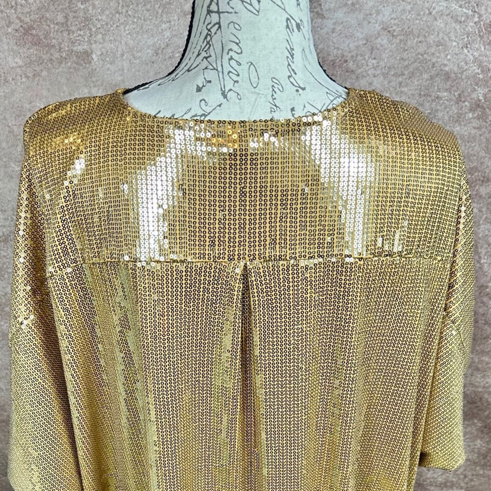 Other Shavonne Dorsey Silvia Sequin Kimono/Topper - Gold - size L Size L / US 10 / IT 46 - 14 Thumbnail