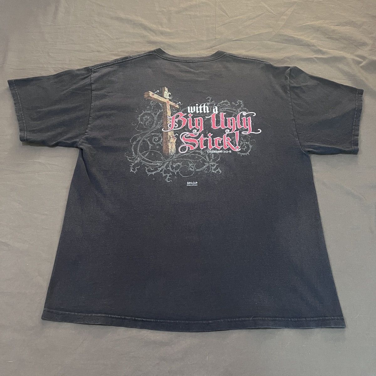 Vintage Vintage Y2K Jesus beat the devil God Lord Bible Tee XL Faded Size US XL / EU 56 / 4 - 6 Thumbnail