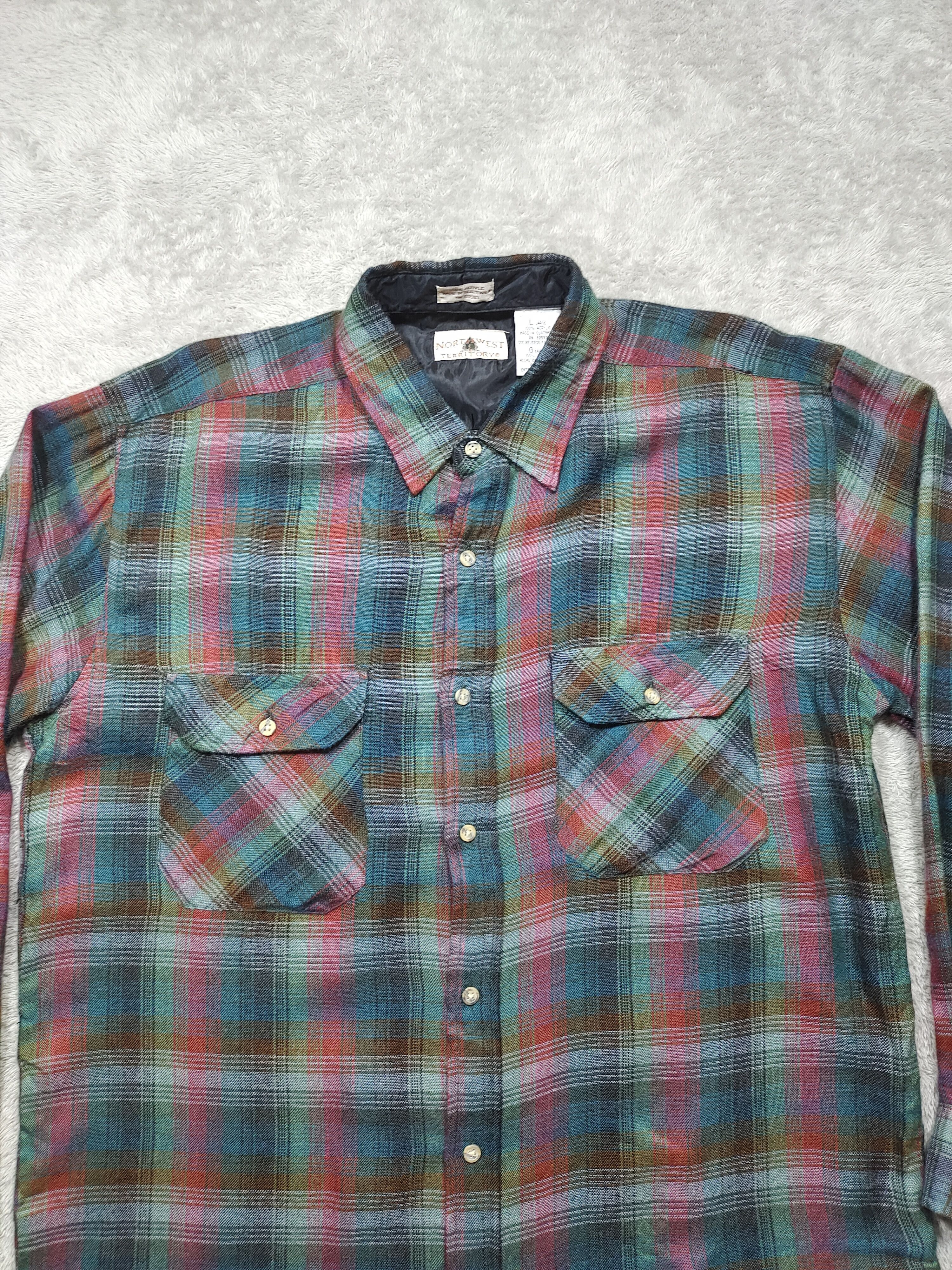 Northwest Territory × Vintage VINTAGE NORTHWEST TERRITORY FLANNEL CHECKERD L/S SHIRT Size US L / EU 52-54 / 3 - 5 Thumbnail