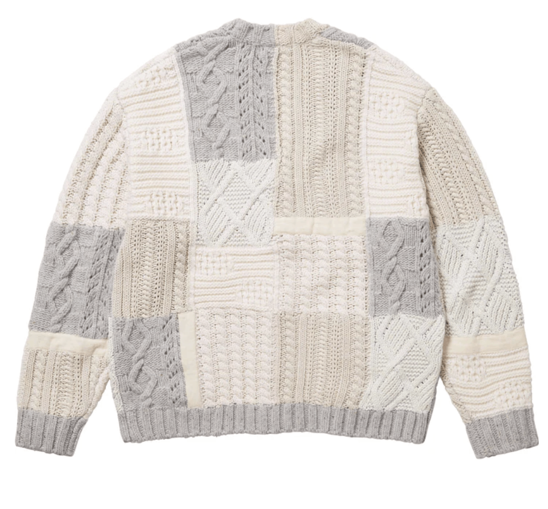 Supreme supreme patchwork cable knit cardigan -Ivory Size US M / EU 48-50 / 2 - 2 Thumbnail
