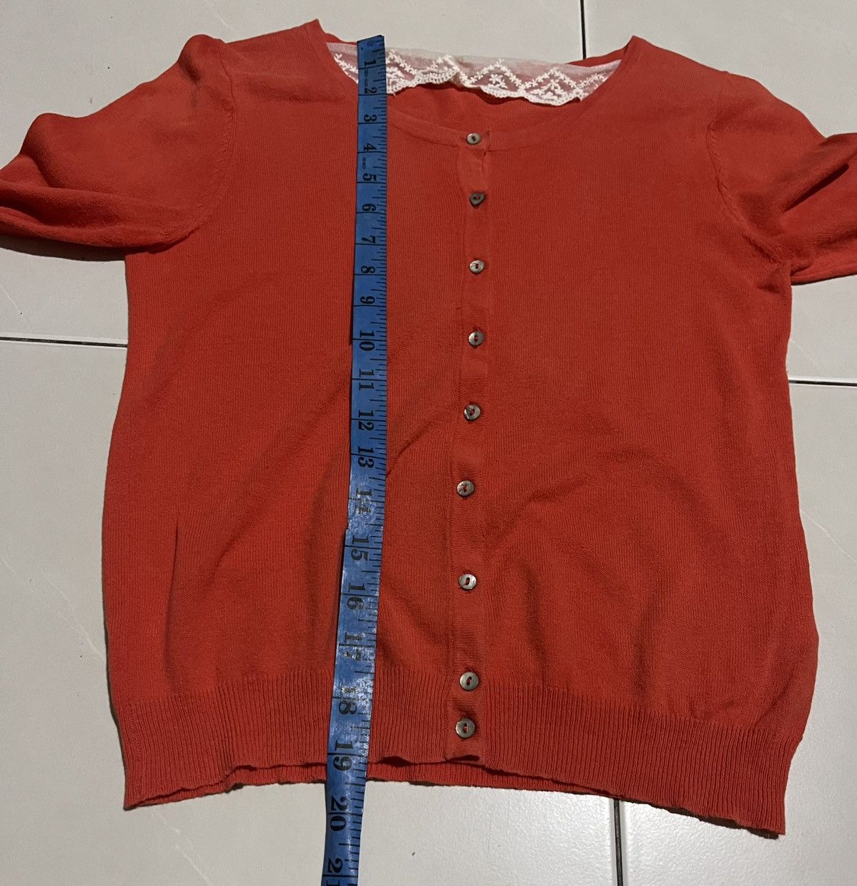 Japanese Brand Earth Music & Ecology Light Orange Knitwear Cardigan #S1204 Size S / US 4 / IT 40 - 12 Thumbnail