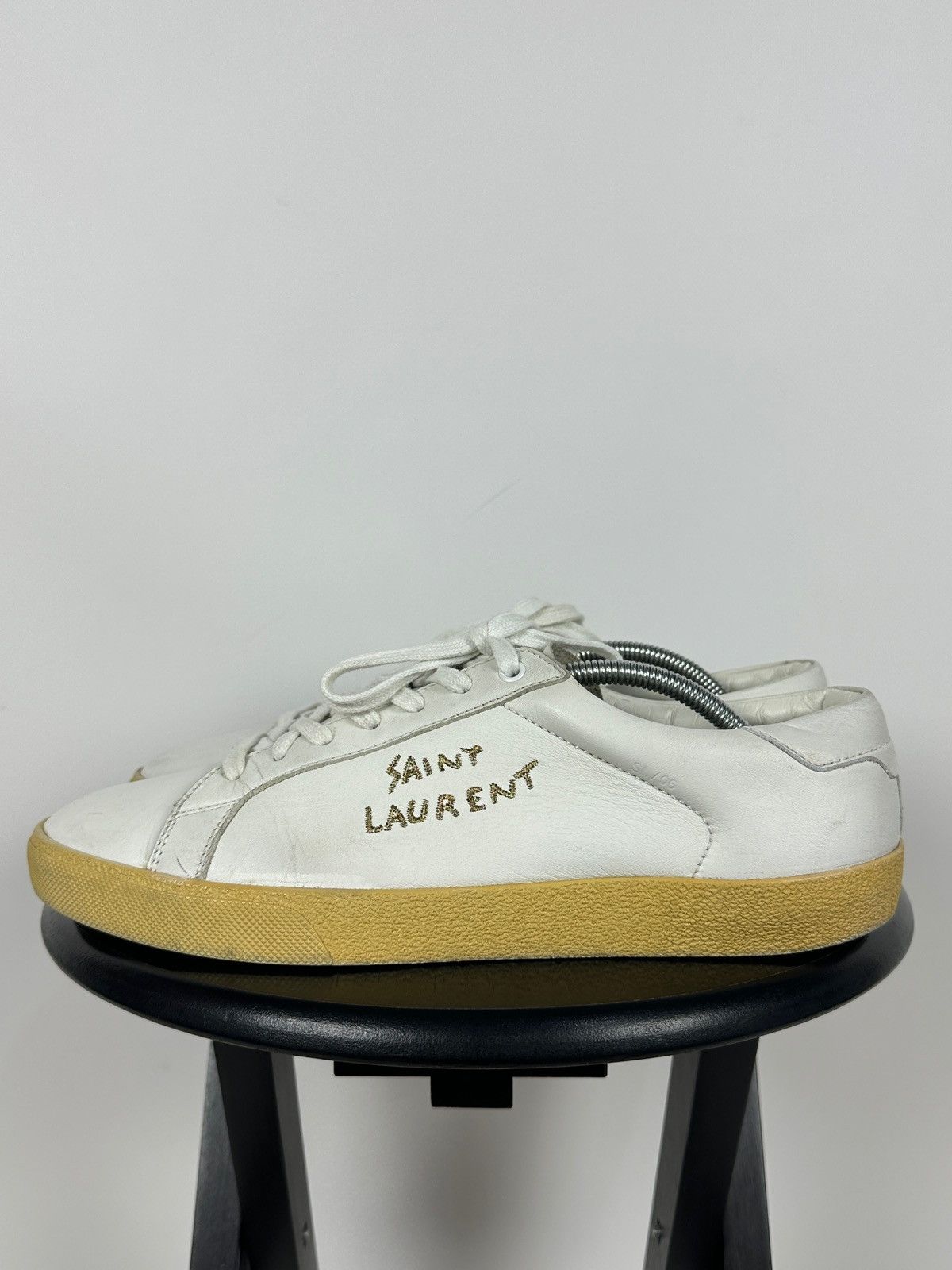 Saint Laurent Paris Saint Laurent Paris Court Classic Leather Low Top Sneakers Size US 12 / EU 45 - 2 Thumbnail
