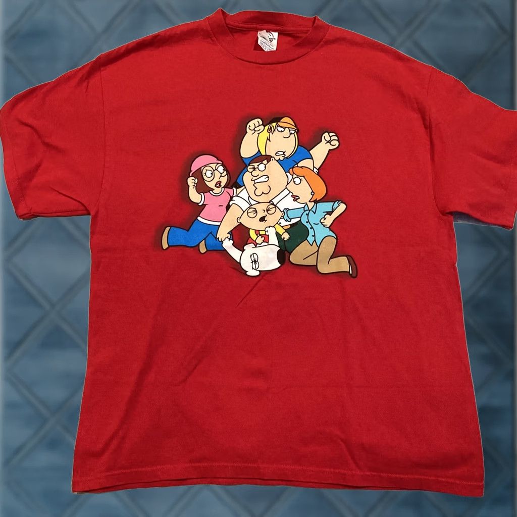 Delta VINTAGE Delta Family Guy T-Shirt Graphic Print Crew Neck Short Sleeve USA L Men Red Cartoon Size US L / EU 52-54 / 3 - 1 Thumbnail