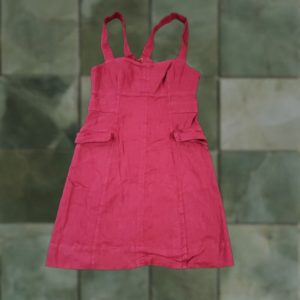 Anthropologie VINTAGE Anthropologie Dress Womens Size 8 Purple Linen Mini Sleeveless Stretch Casual Size M / US 6-8 / IT 42-44 - 1 Thumbnail