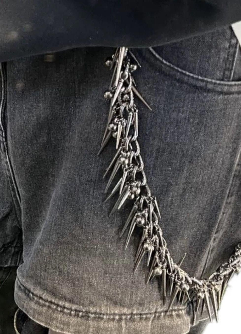 Jewelry Retro streetwear punk rivet spike pants pocket chain Size ONE SIZE - 5 Thumbnail