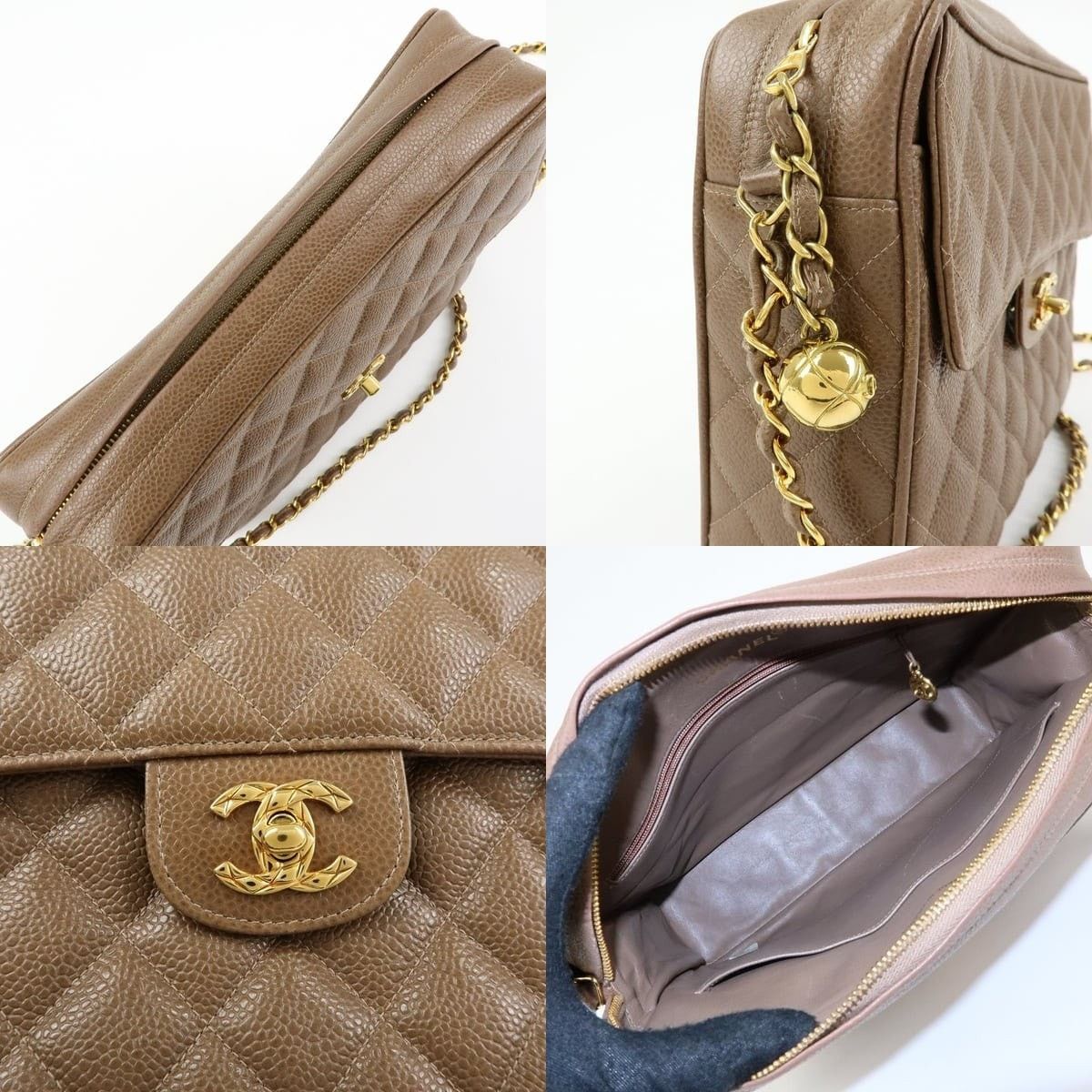 Chanel Chanel Matelasse Caviar Leather Flap Bag Brown Size ONE SIZE - 6 Thumbnail