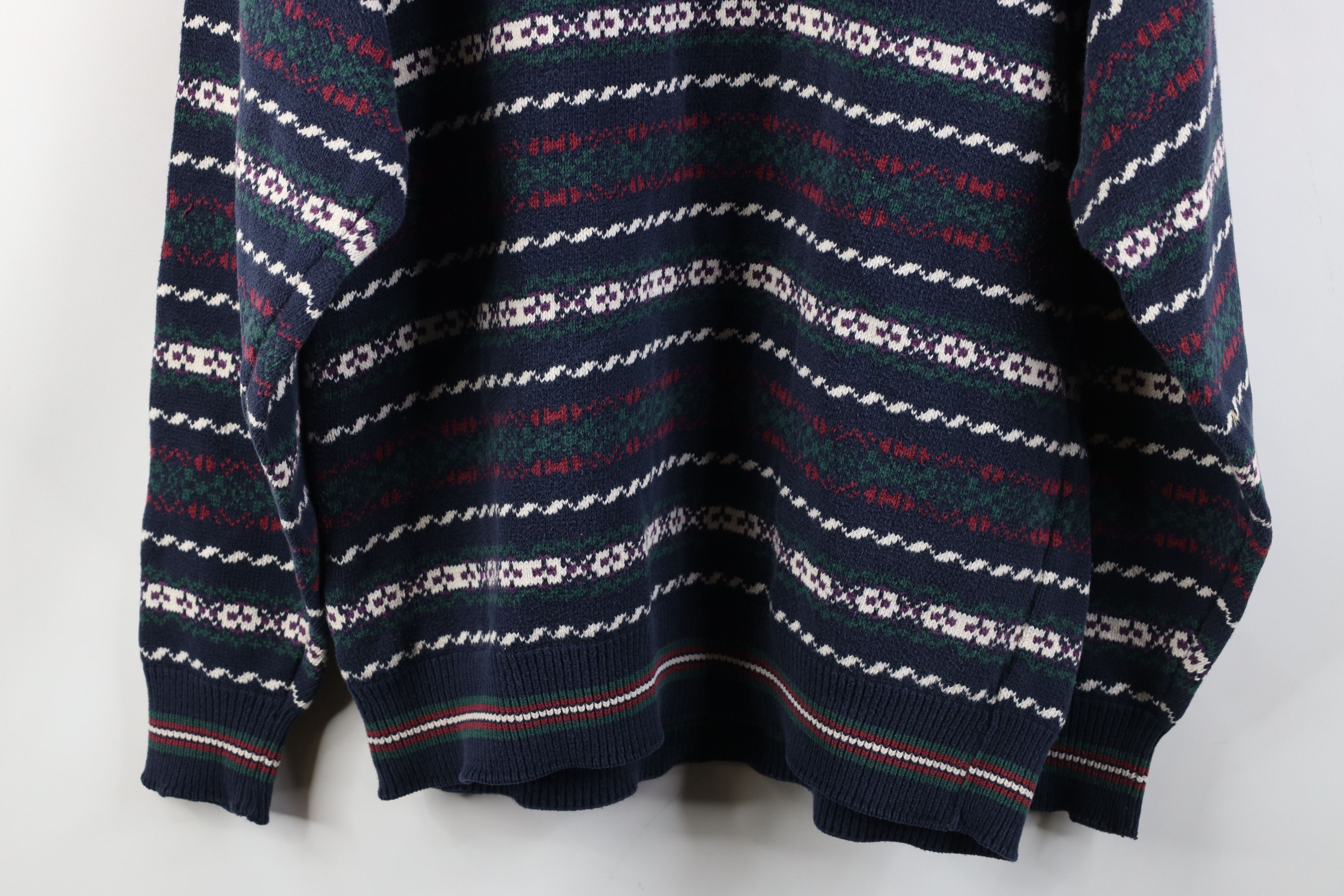 Vintage Vintage 90s Streetwear Fair Isle Knit Crewneck Sweater Size US L / EU 52-54 / 3 - 12 Thumbnail