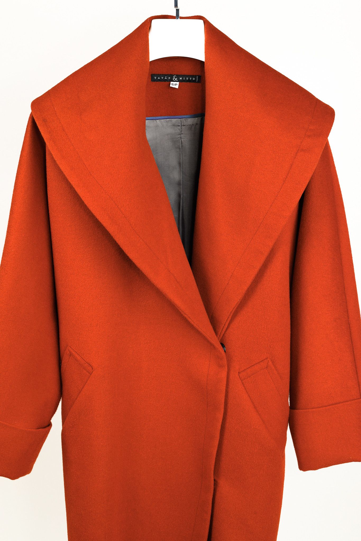 Other Tavan & Mitto Red Wool Shawl Collar Kimono-Sleeve Midi Coat Size S / US 4 / IT 40 - 3 Thumbnail